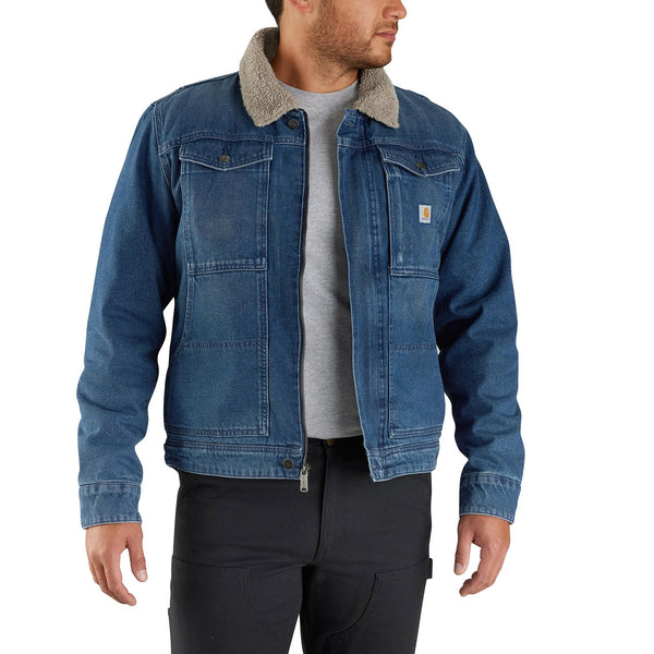 Carhartt Men's Relaxed Fit Denim Sherpa-Lined Jacket - Work World