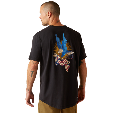 Ariat Men's Rebar Workman Victory Eagle Short Sleeve T-Shirt, 10048988, Black