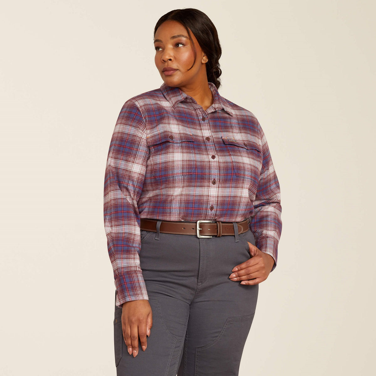 Ariat Women&#39;s Rebar Flannel DuraStretch Button-Down Work Shirt - Work World - Workwear, Work Boots, Safety Gear