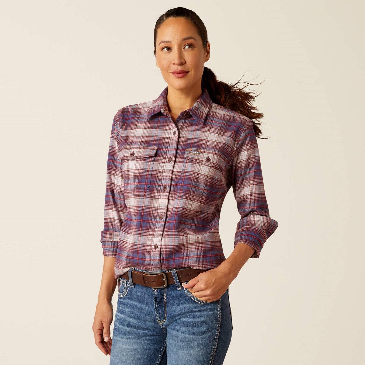 Ariat Women&#39;s Rebar Flannel DuraStretch Button-Down Work Shirt - Work World - Workwear, Work Boots, Safety Gear