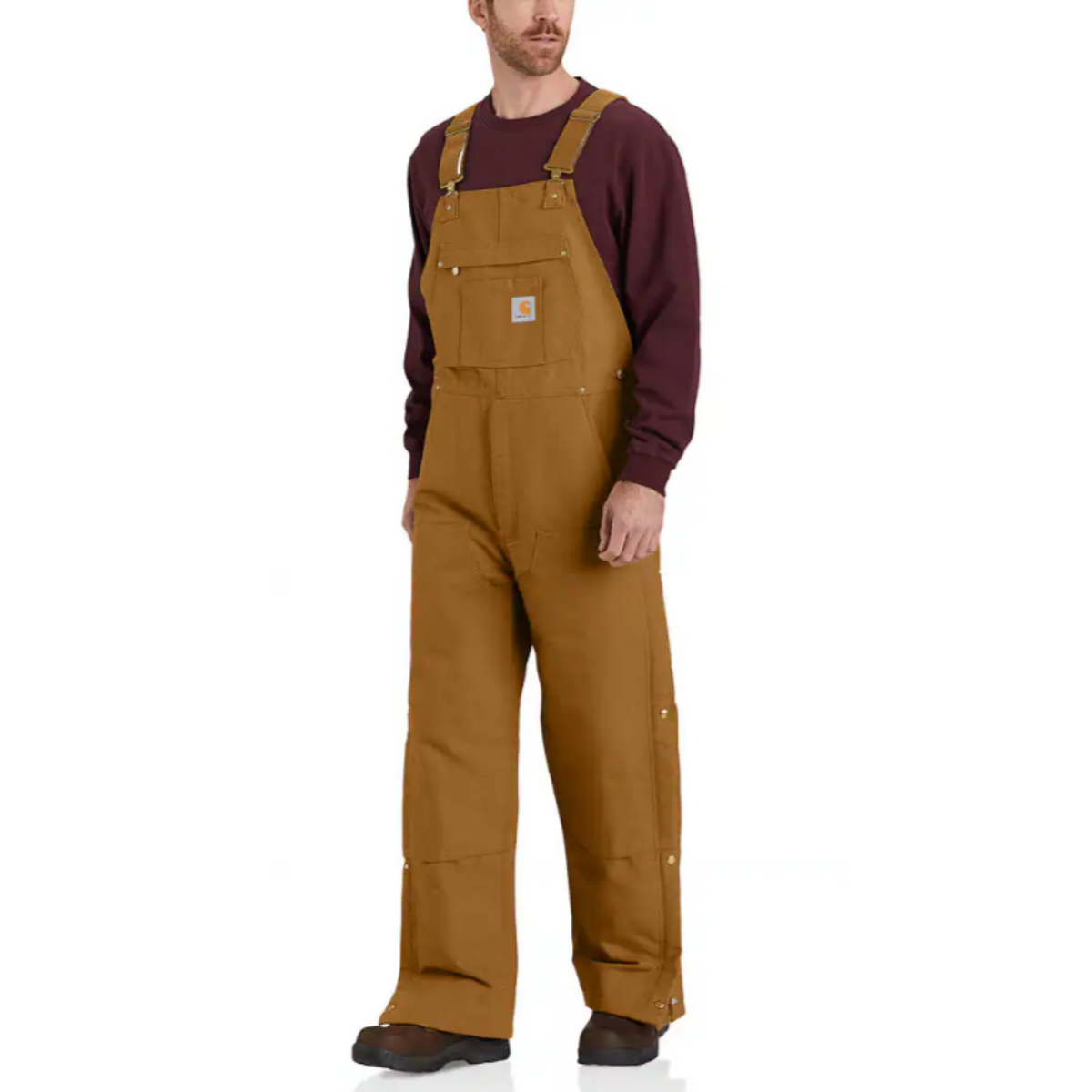 Carhartt Men&#39;s Loose Fit Firm Duck Insulated Bib - Work World - Workwear, Work Boots, Safety Gear