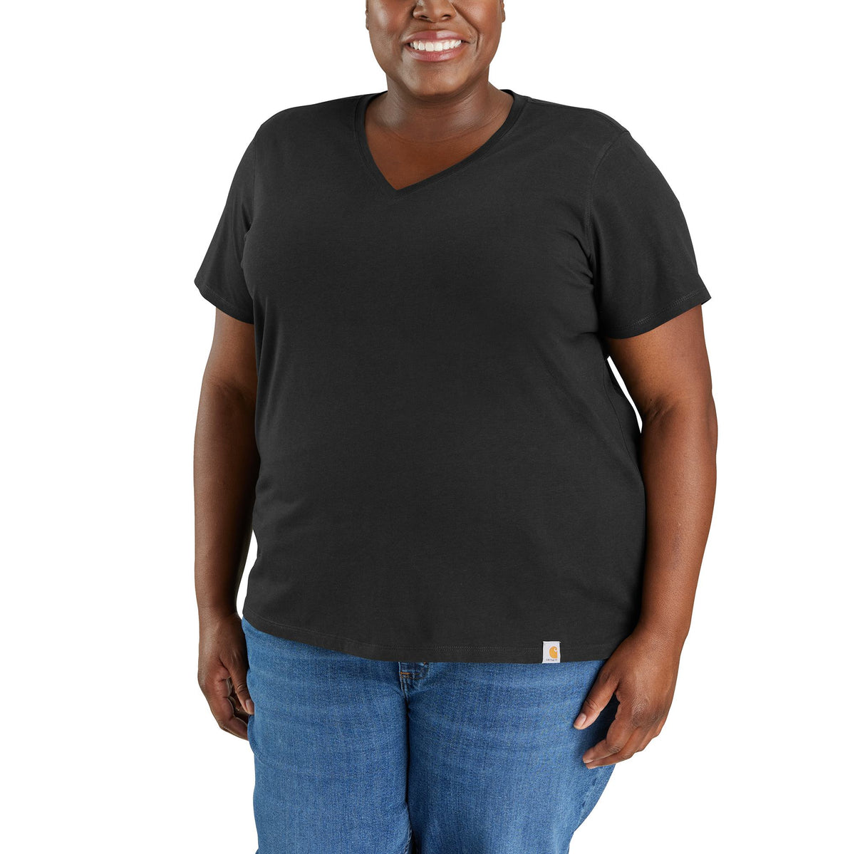 Carhartt Women&#39;s TENCEL Relaxed Fit Short Sleeve V-Neck T-Shirt - Work World - Workwear, Work Boots, Safety Gear