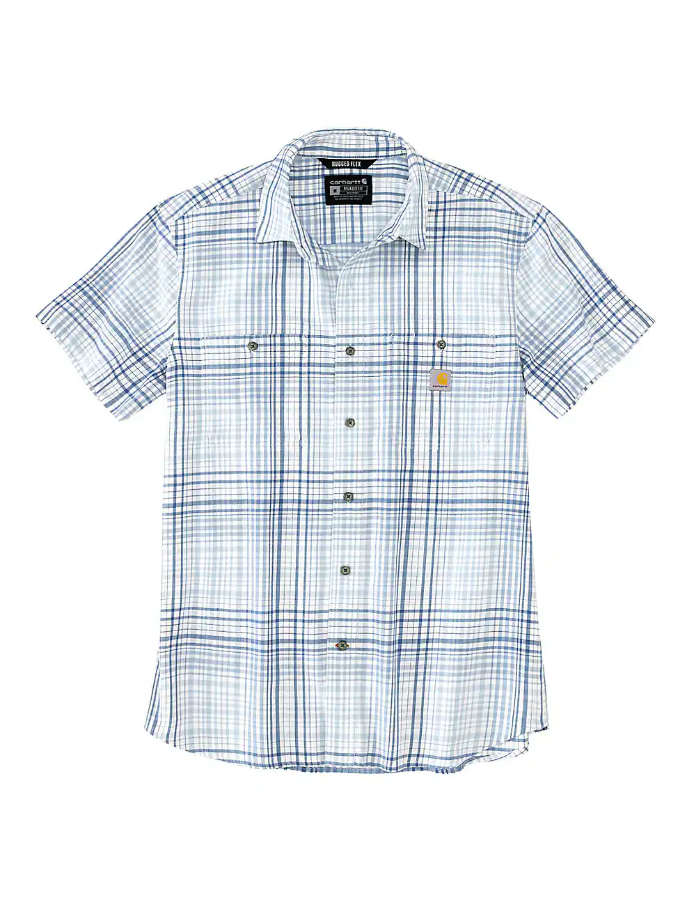 Carhartt Men&#39;s Rugged Flex Lightweight Button-Down Short Sleeve Plaid Shirt - Work World - Workwear, Work Boots, Safety Gear