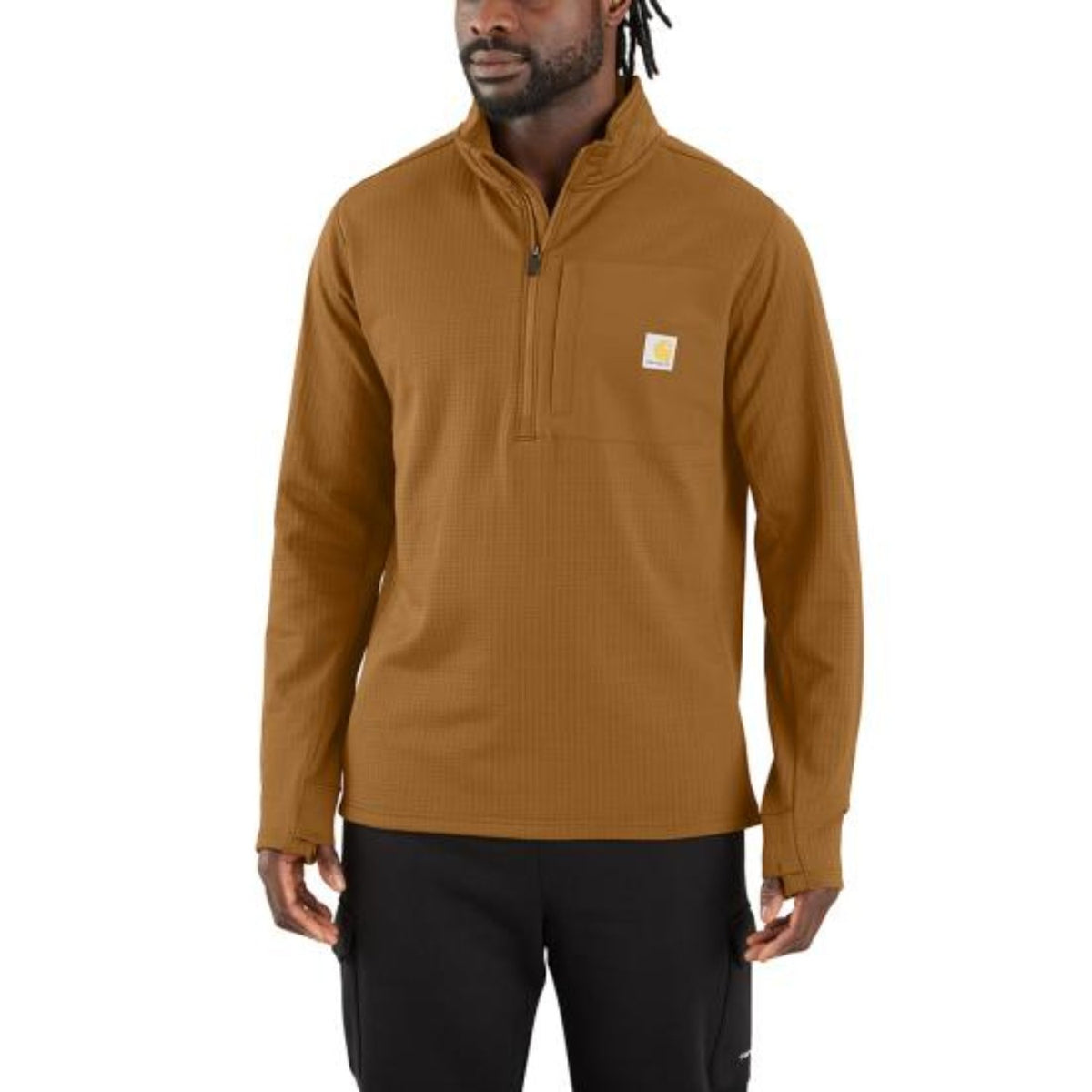 Carhartt Men&#39;s Force Relaxed Fit Mock Neck 1/2 Zip Long Sleeve - Work World - Workwear, Work Boots, Safety Gear