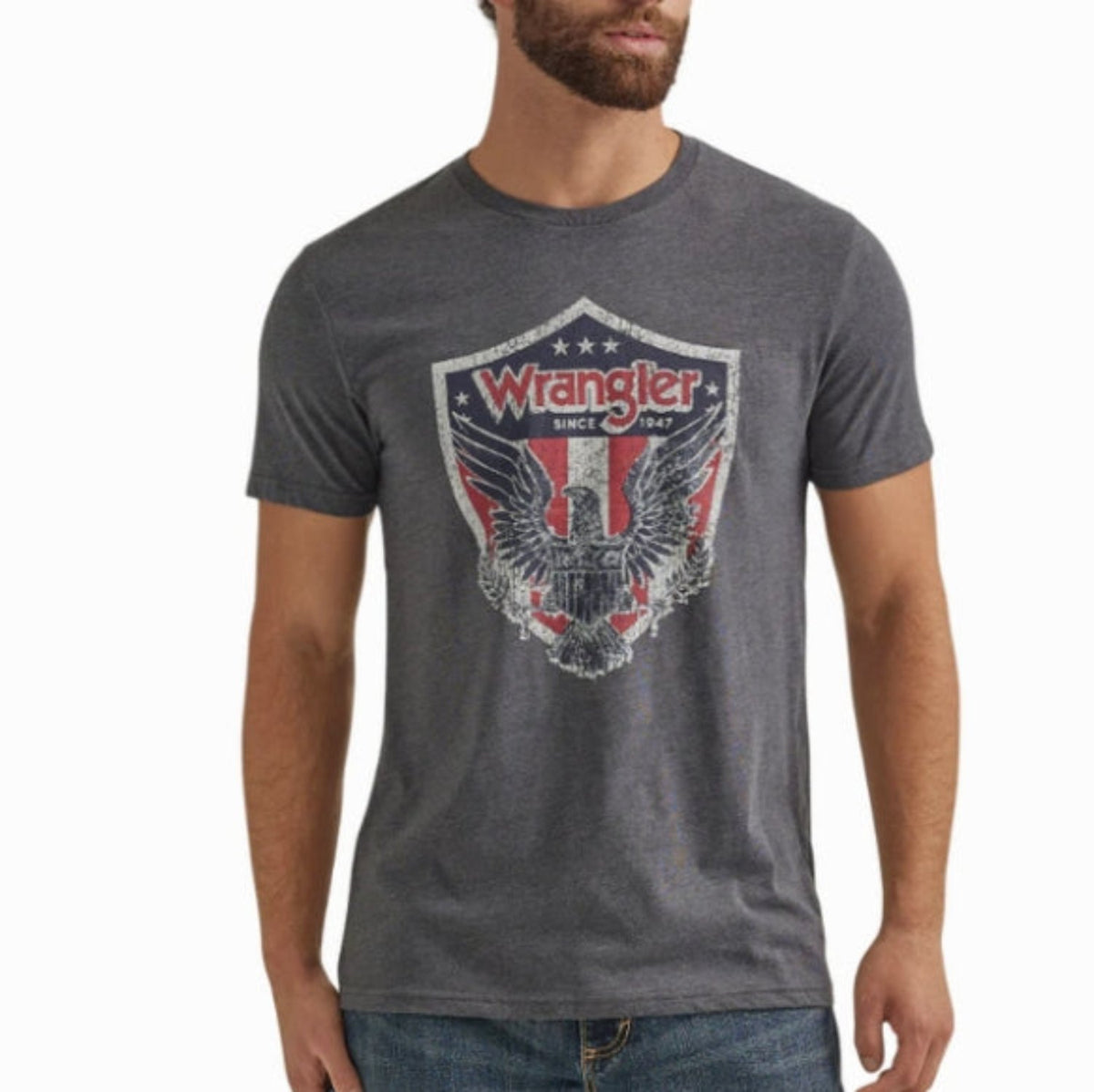 Wrangler Men&#39;s Regular Fit Eagle Graphic Short Sleeve T-Shirt - Work World - Workwear, Work Boots, Safety Gear