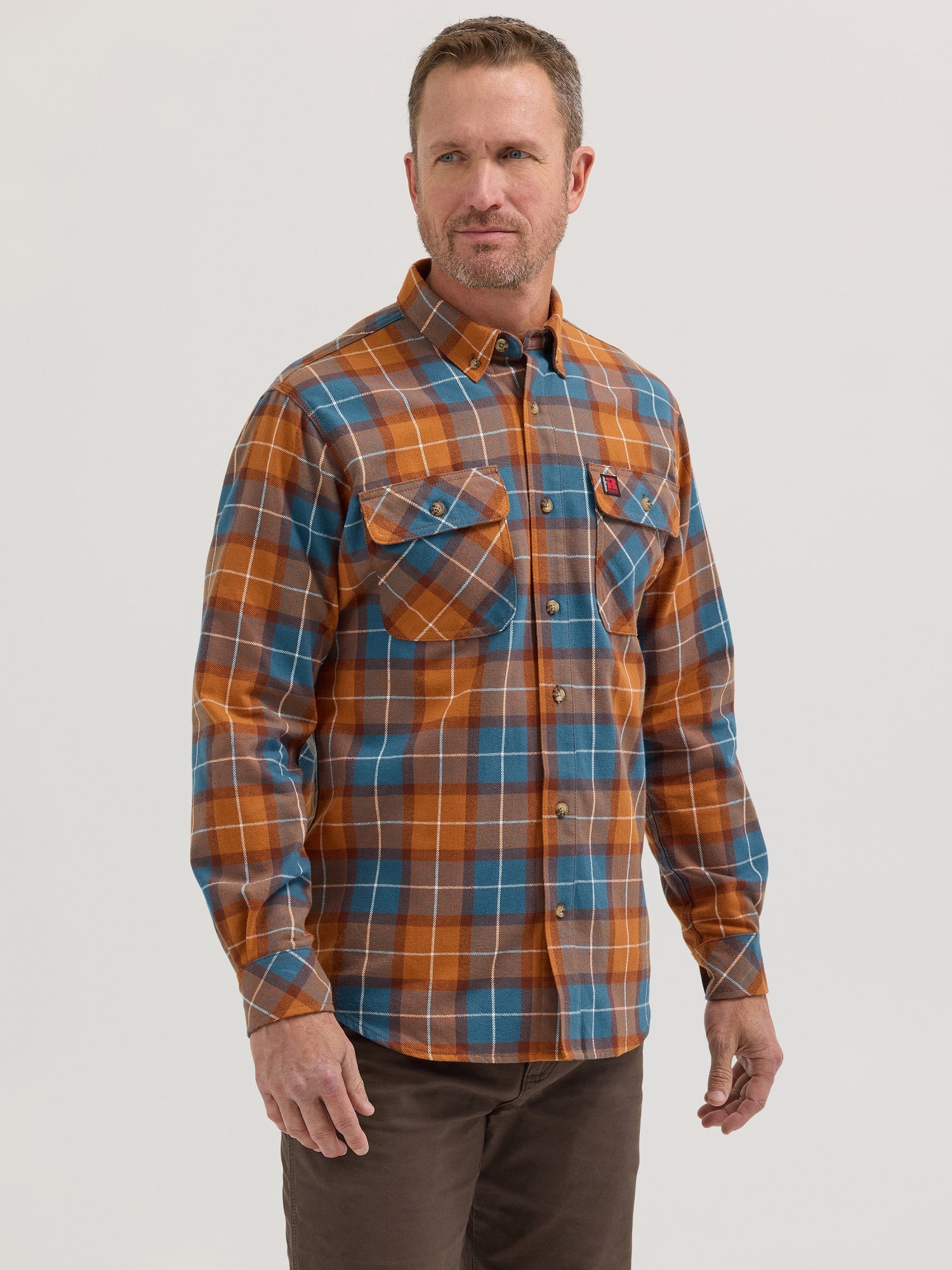 Wrangler RIGGS Men's Foreman Button-Down Flannel Shirt - Work World - Workwear, Work Boots, Safety Gear