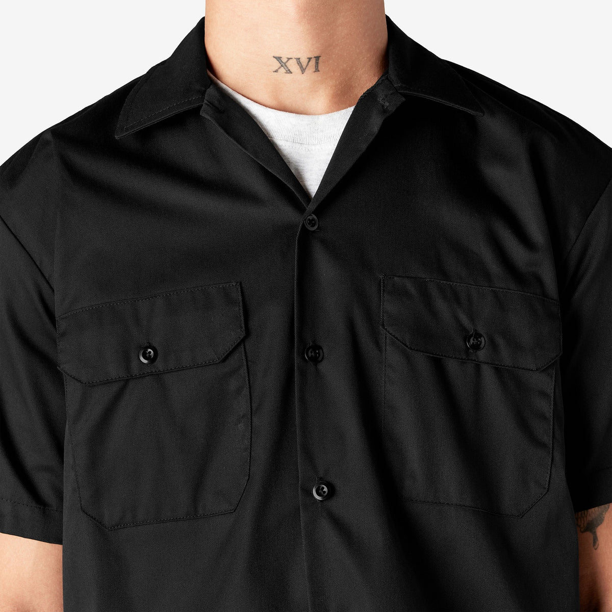 Dickies Men&#39;s Short Sleeve Work Shirt_Black - Work World - Workwear, Work Boots, Safety Gear