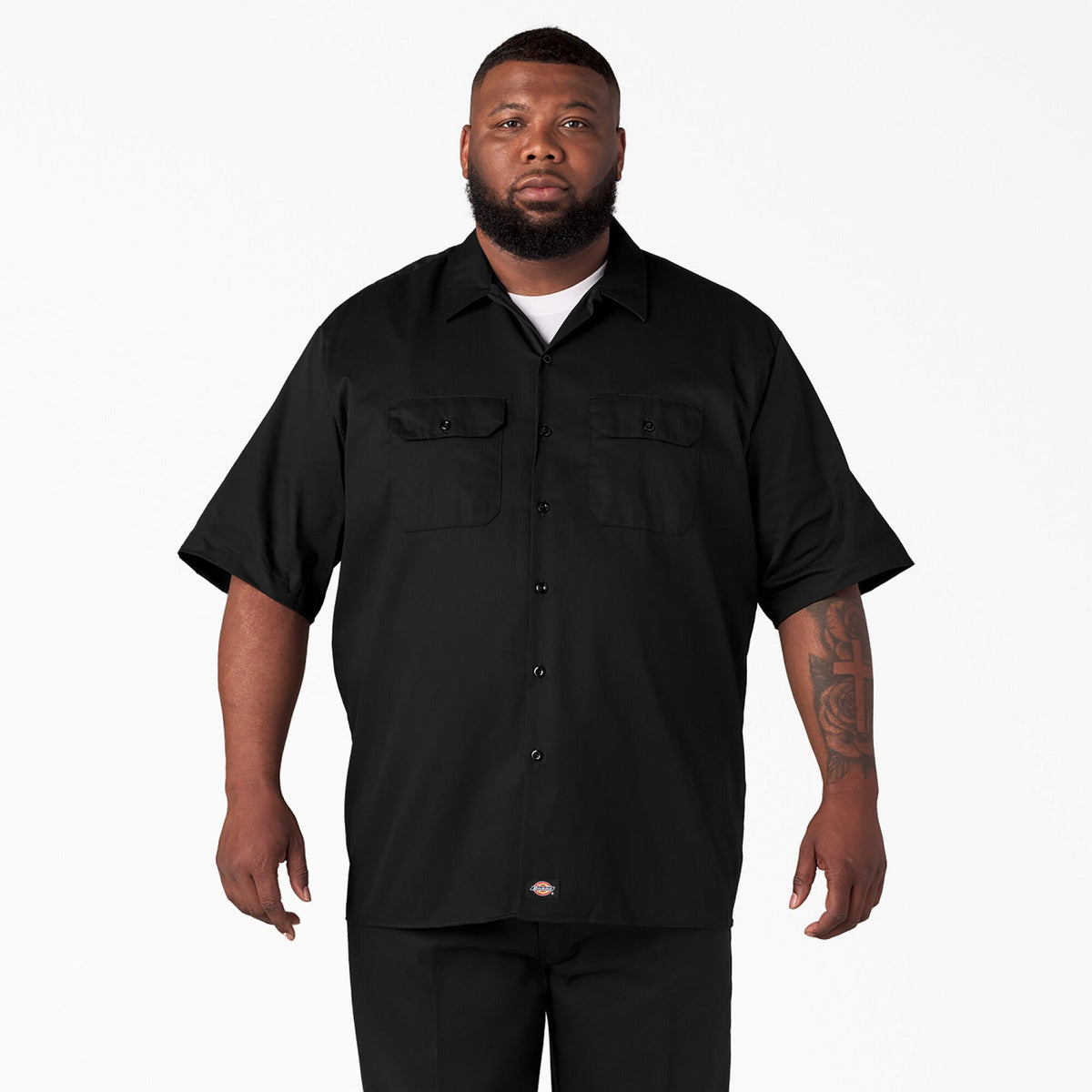 Dickies Men&#39;s Short Sleeve Work Shirt_Black - Work World - Workwear, Work Boots, Safety Gear