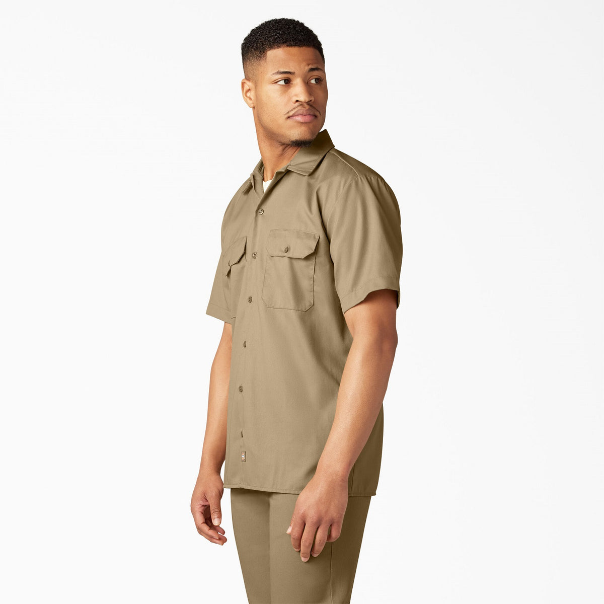 Dickies Men&#39;s Short Sleeve Work Shirt_Khaki - Work World - Workwear, Work Boots, Safety Gear