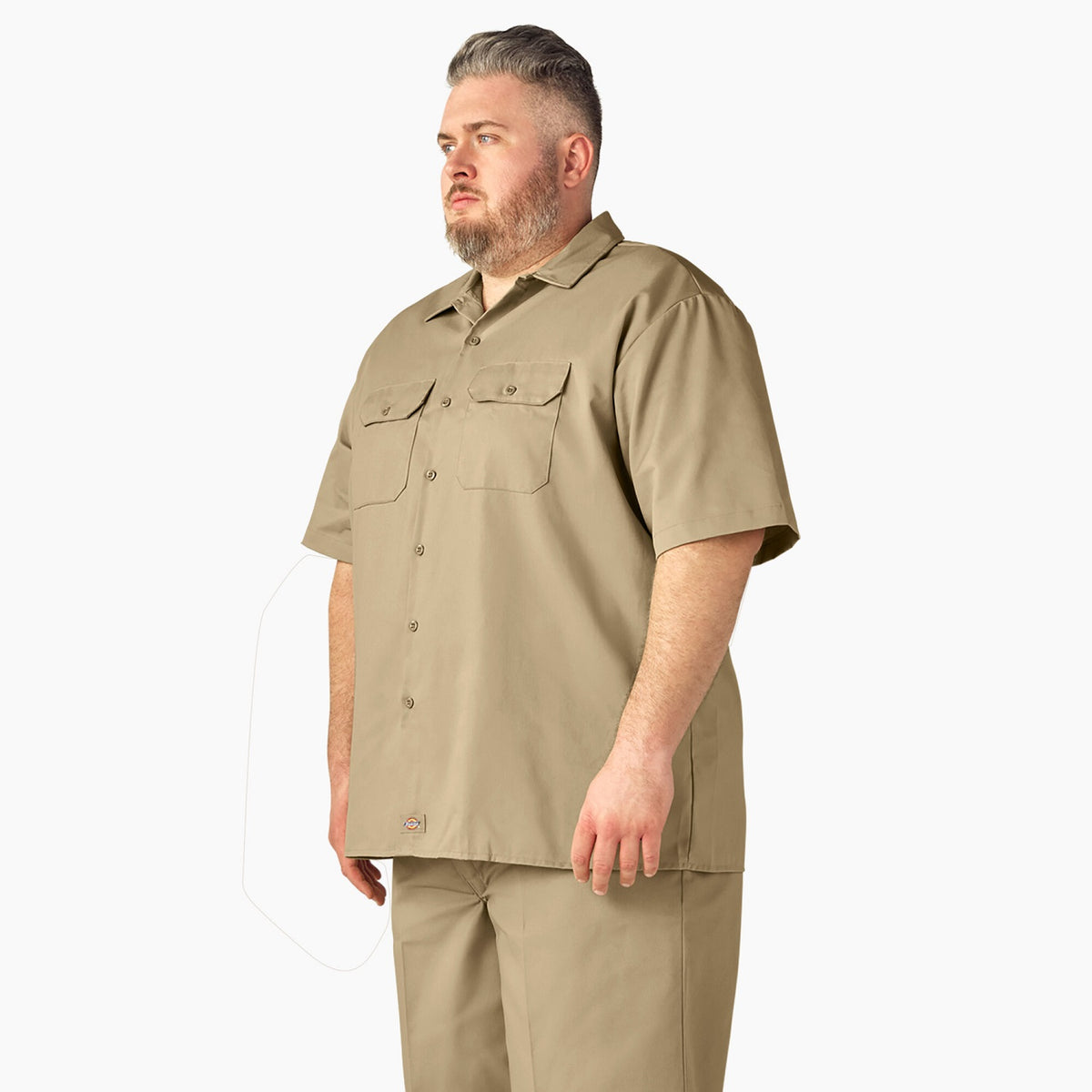 Dickies Men&#39;s Short Sleeve Work Shirt_Khaki - Work World - Workwear, Work Boots, Safety Gear