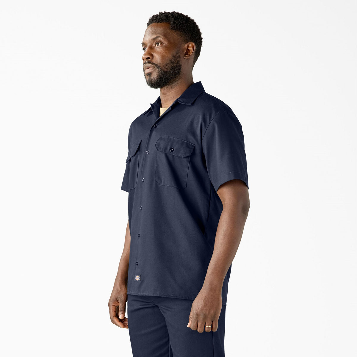 Dickies Men&#39;s Short Sleeve Work Shirt_Navy - Work World - Workwear, Work Boots, Safety Gear