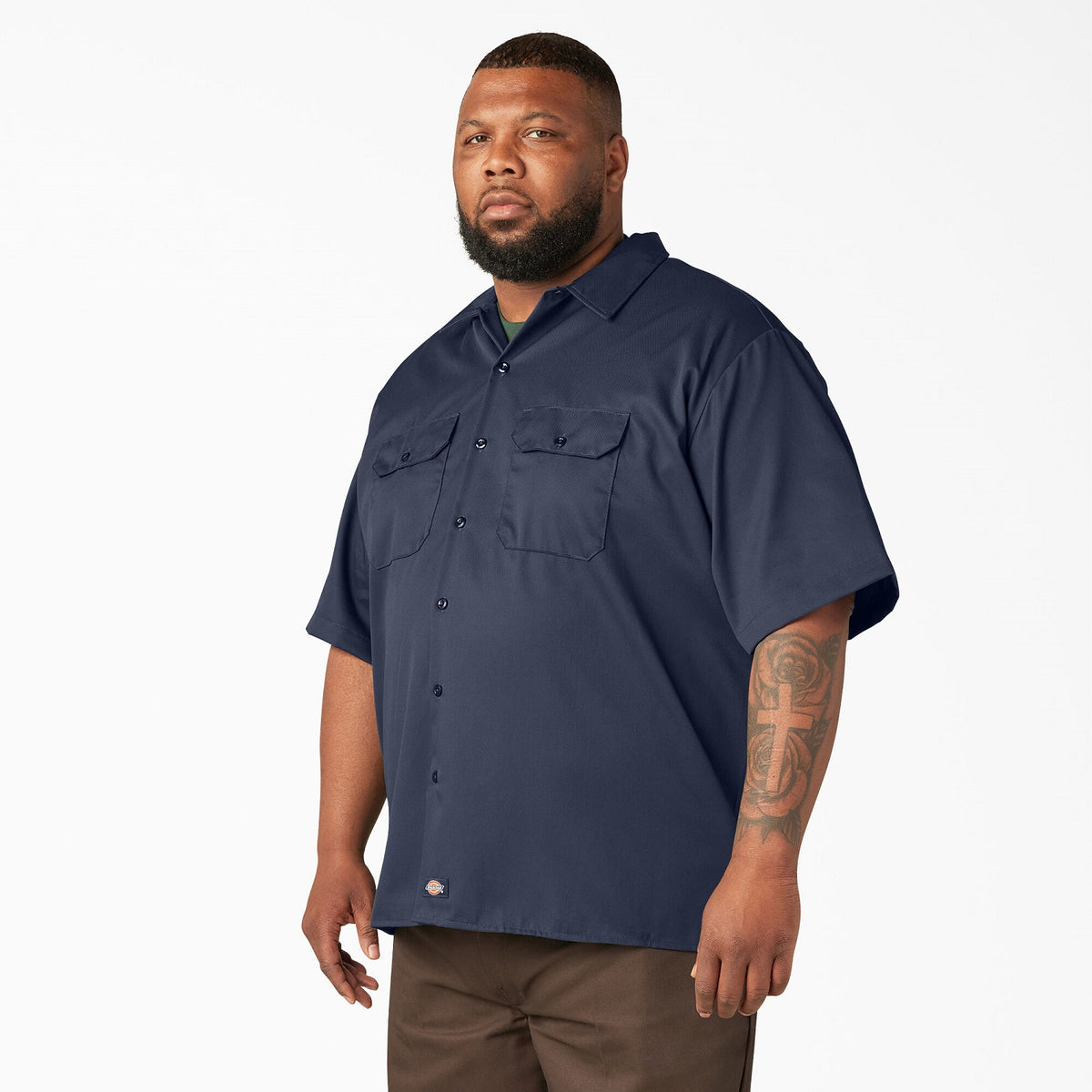 Dickies Men&#39;s Short Sleeve Work Shirt_Navy - Work World - Workwear, Work Boots, Safety Gear