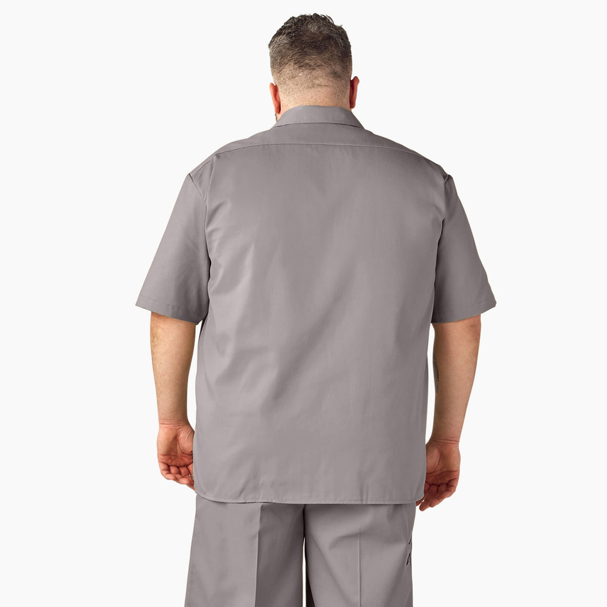 Dickies Men&#39;s Short Sleeve Work Shirt_Silver - Work World - Workwear, Work Boots, Safety Gear