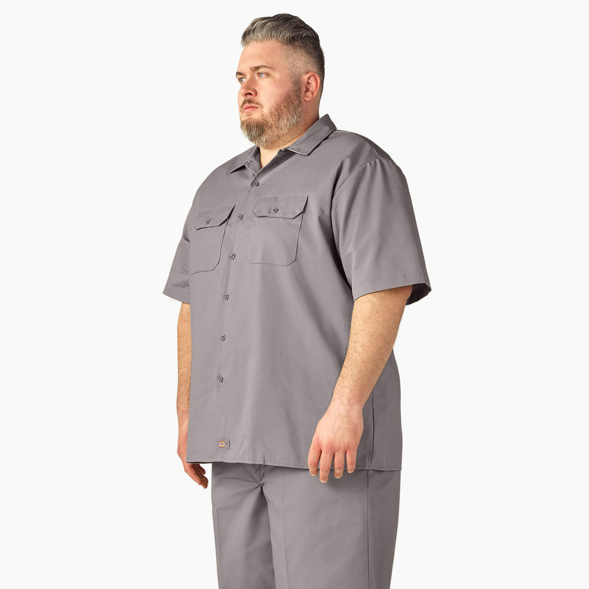 Dickies Men&#39;s Short Sleeve Work Shirt_Silver - Work World - Workwear, Work Boots, Safety Gear