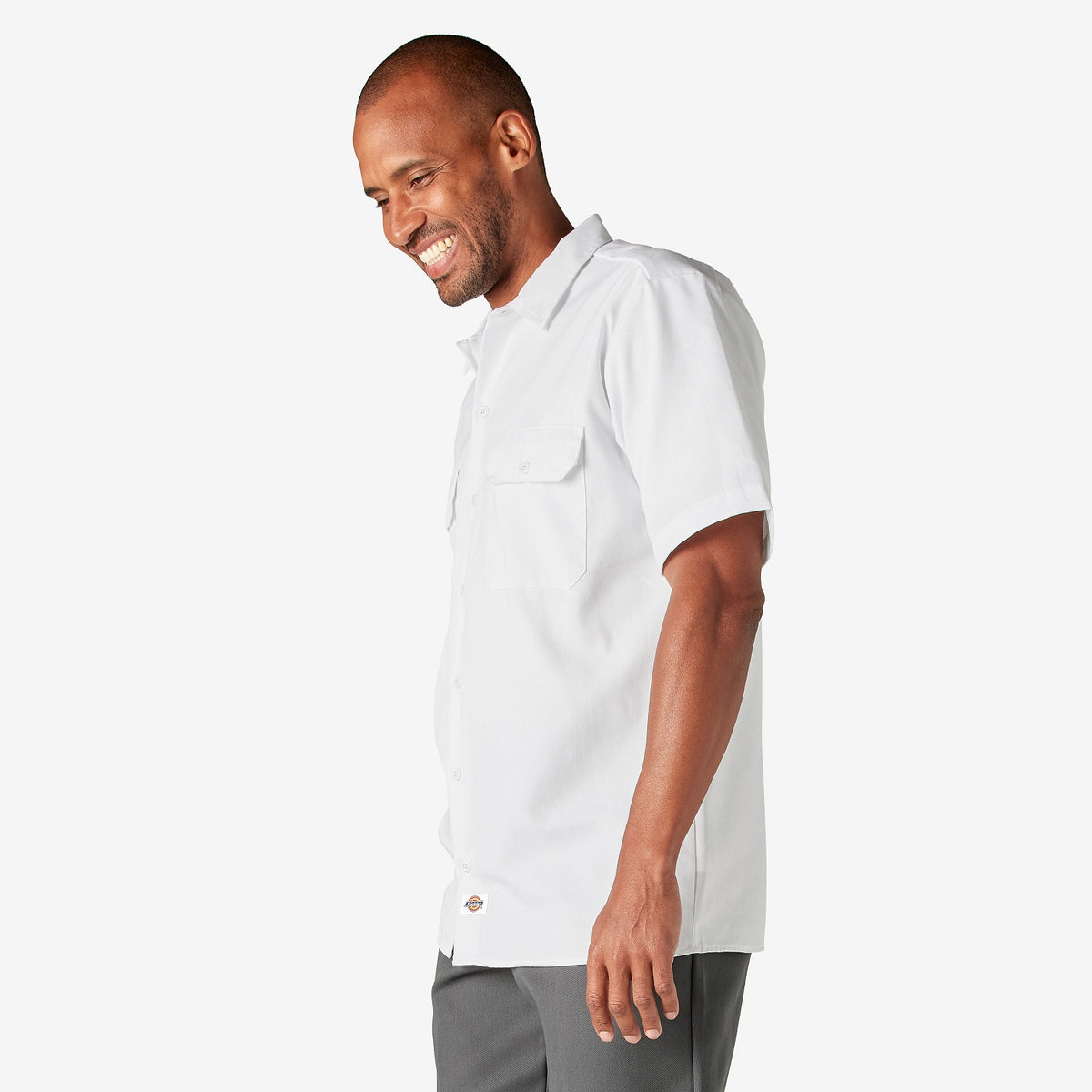 Dickies Men&#39;s Short Sleeve Work Shirt_White - Work World - Workwear, Work Boots, Safety Gear