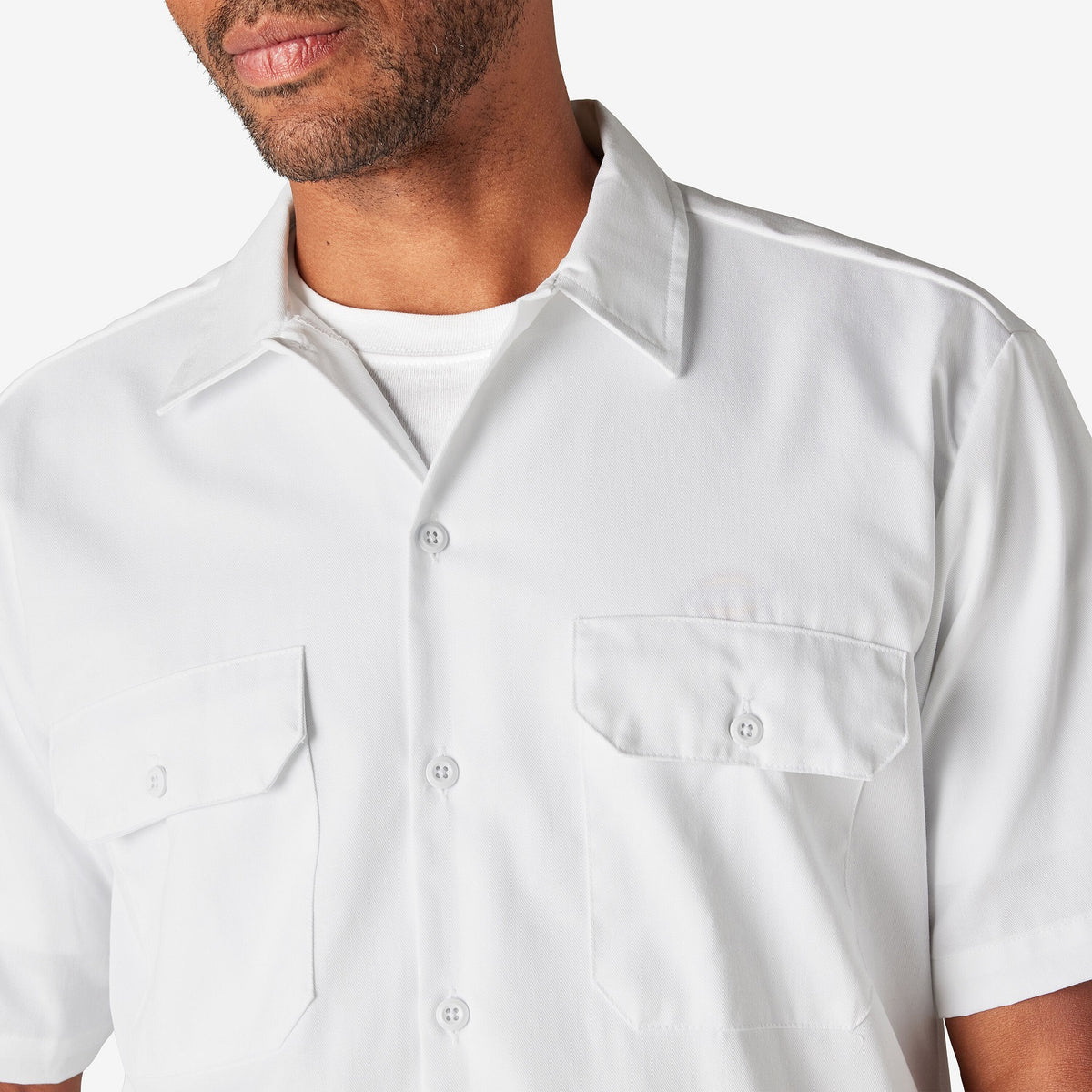 Dickies Men&#39;s Short Sleeve Work Shirt_White - Work World - Workwear, Work Boots, Safety Gear