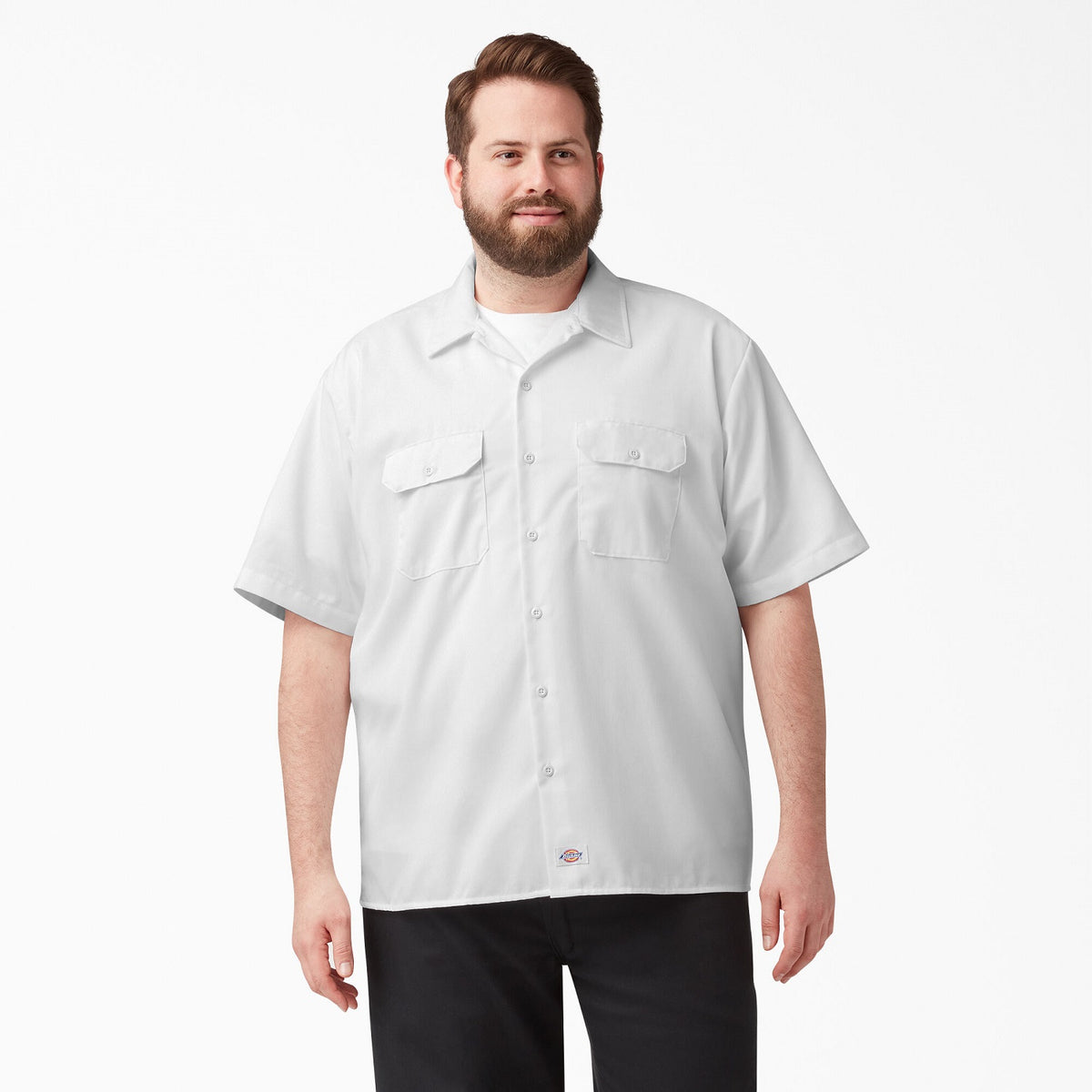 Dickies Men&#39;s Short Sleeve Work Shirt_White - Work World - Workwear, Work Boots, Safety Gear