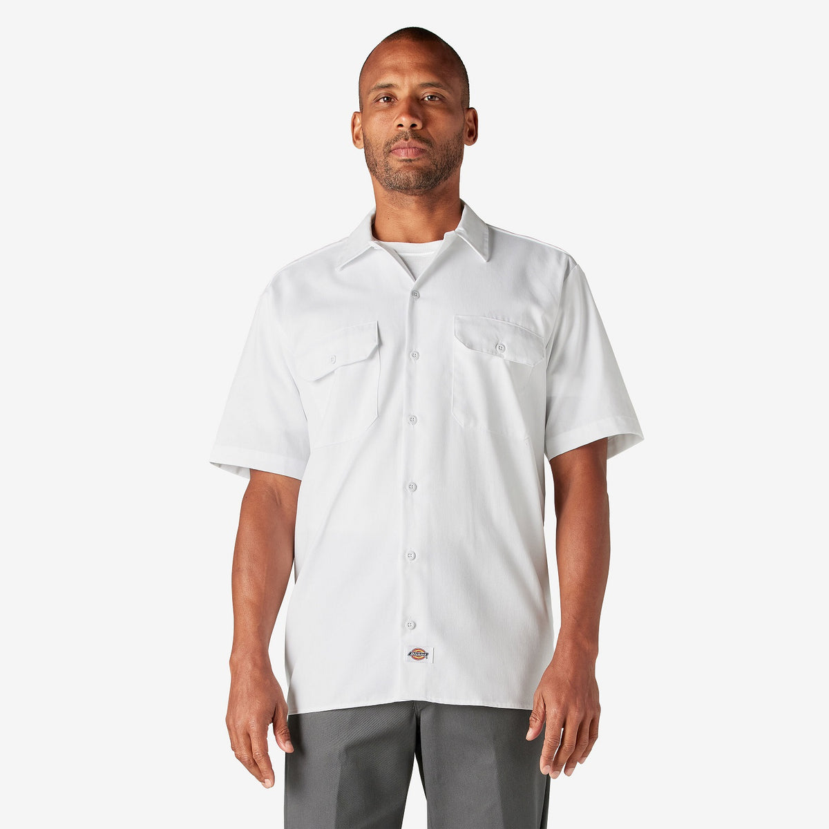 Dickies Men&#39;s Short Sleeve Work Shirt_White - Work World - Workwear, Work Boots, Safety Gear