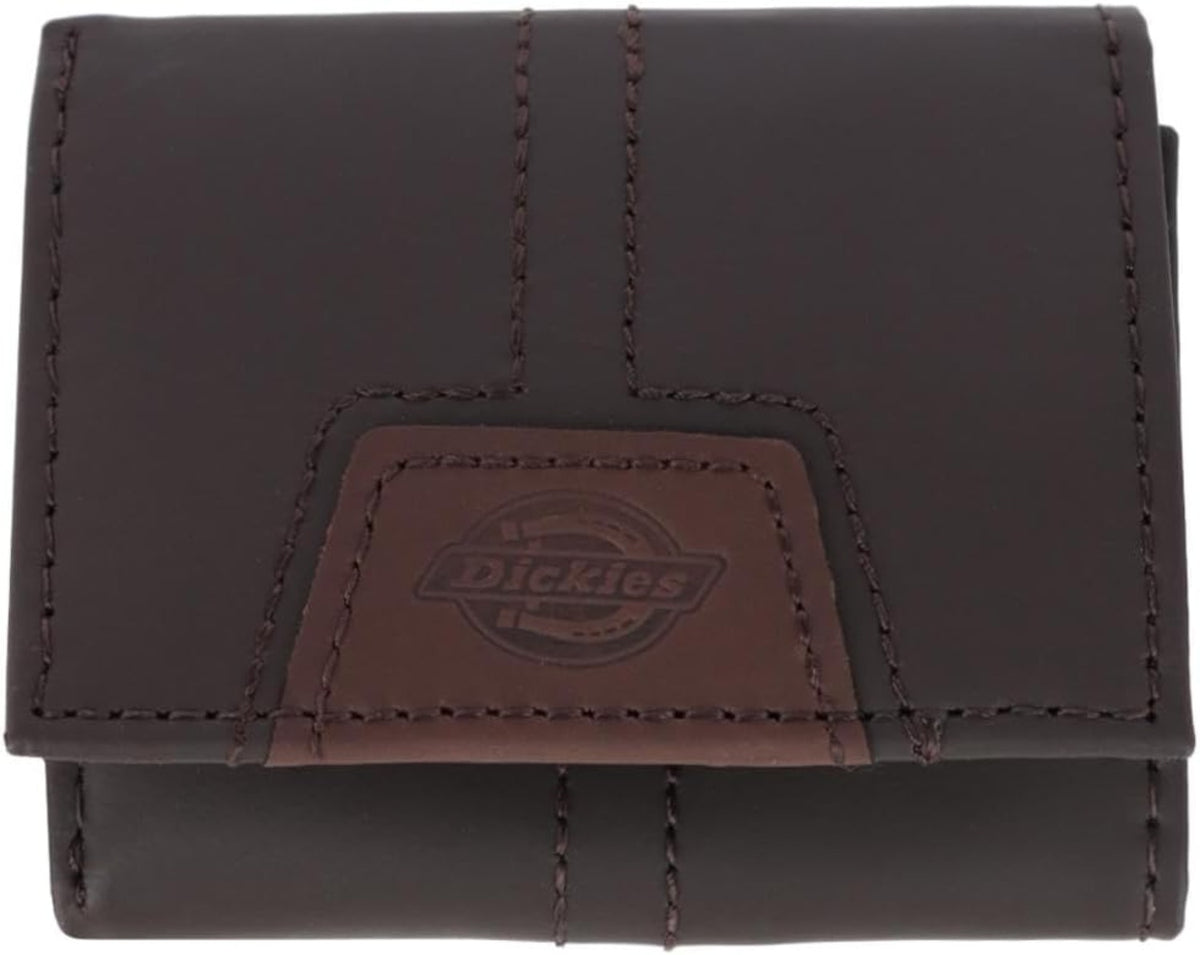 Dickies Unisex Leather Logo Patch Trifold Wallet - Work World - Workwear, Work Boots, Safety Gear