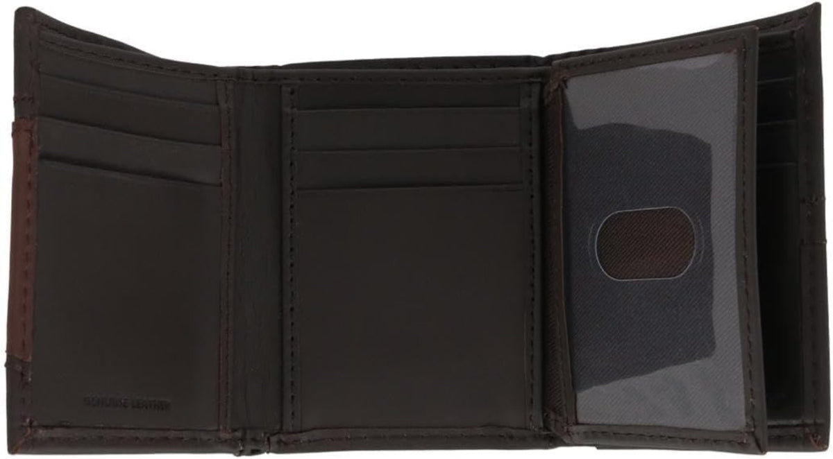 Dickies Unisex Leather Logo Patch Trifold Wallet - Work World - Workwear, Work Boots, Safety Gear