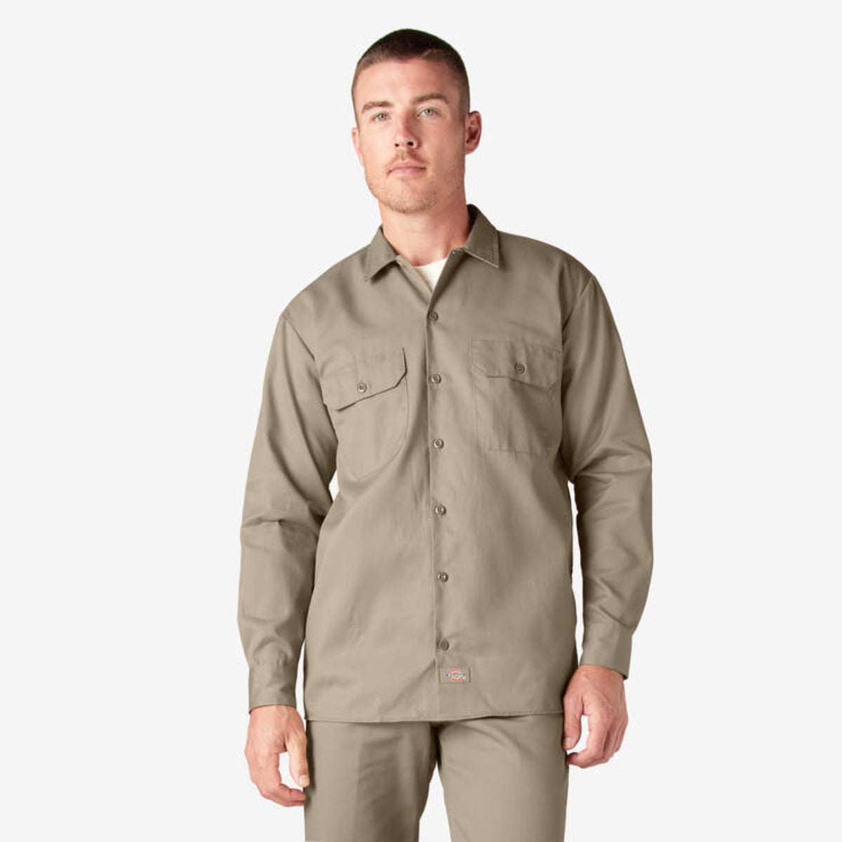 Dickies Men&#39;s Button-Down Chest Pocket Long Sleeve Work Shirt - Work World - Workwear, Work Boots, Safety Gear