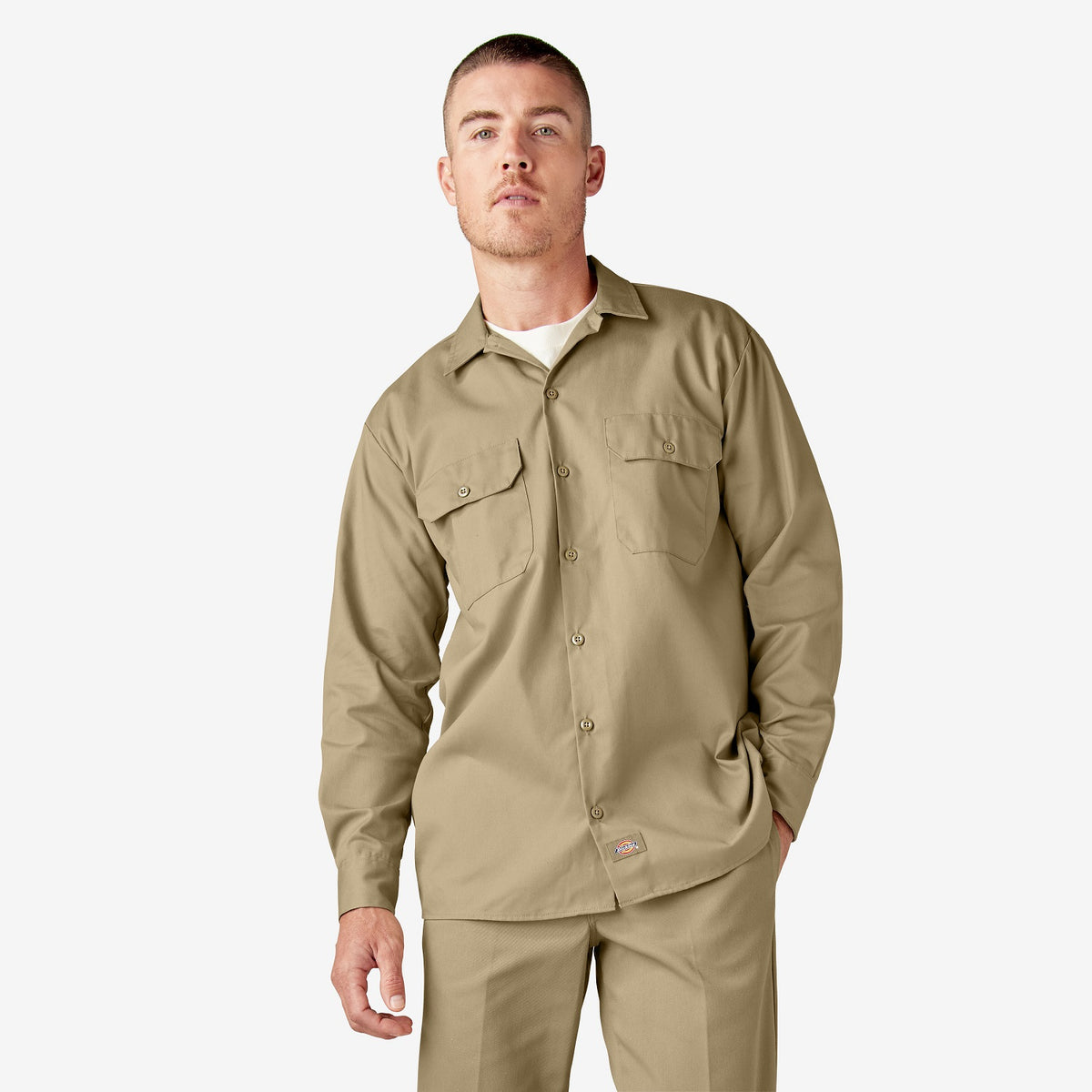 Dickies Men&#39;s Long Sleeve Button-Down Work Shirt - Work World - Workwear, Work Boots, Safety Gear