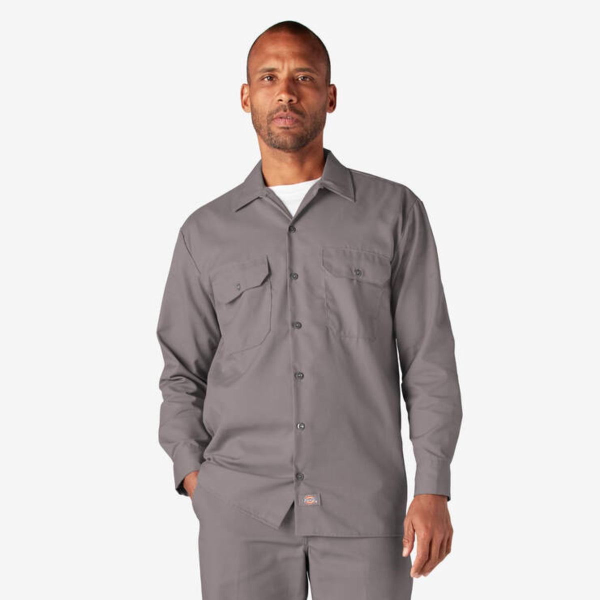 Dickies Men&#39;s Button-Down Chest Pocket Long Sleeve Work Shirt - Work World - Workwear, Work Boots, Safety Gear