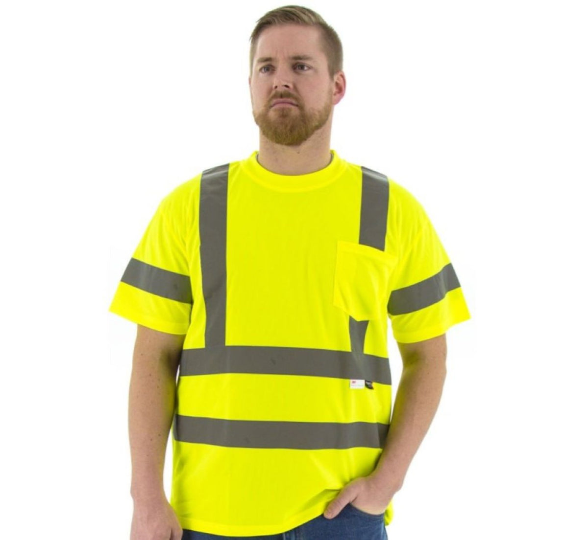 Majestic Men&#39;s Hi-Vis Short Sleeve Shirt - Work World - Workwear, Work Boots, Safety Gear