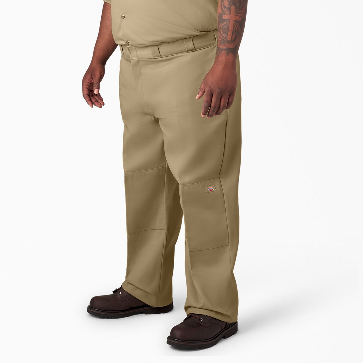 Dickies Men&#39;s Loose Fit Twill Double Knee Work Pant_Khaki - Work World - Workwear, Work Boots, Safety Gear