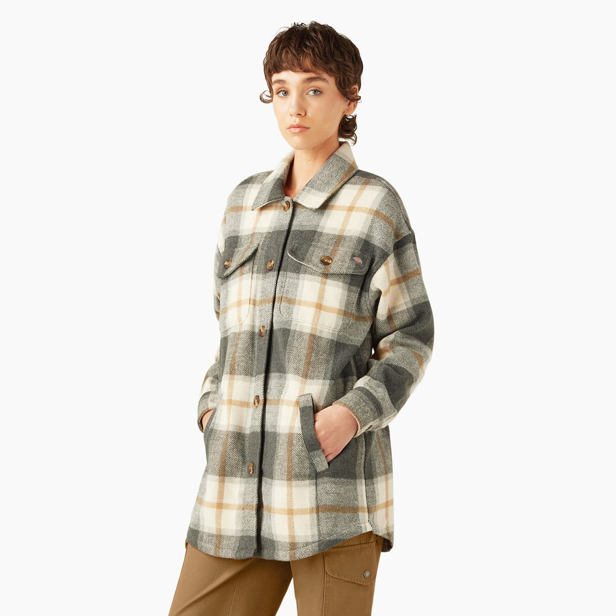 Dickies Women&#39;s Flannel Oversized Plaid Shirt Jacket - Work World - Workwear, Work Boots, Safety Gear