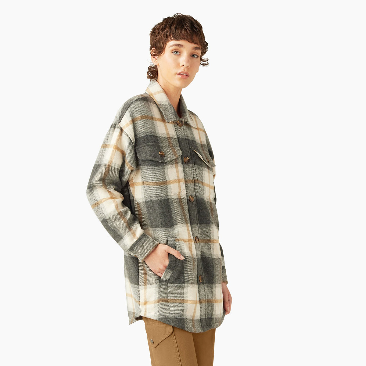 Dickies Women&#39;s Flannel Oversized Plaid Shirt Jacket - Work World - Workwear, Work Boots, Safety Gear