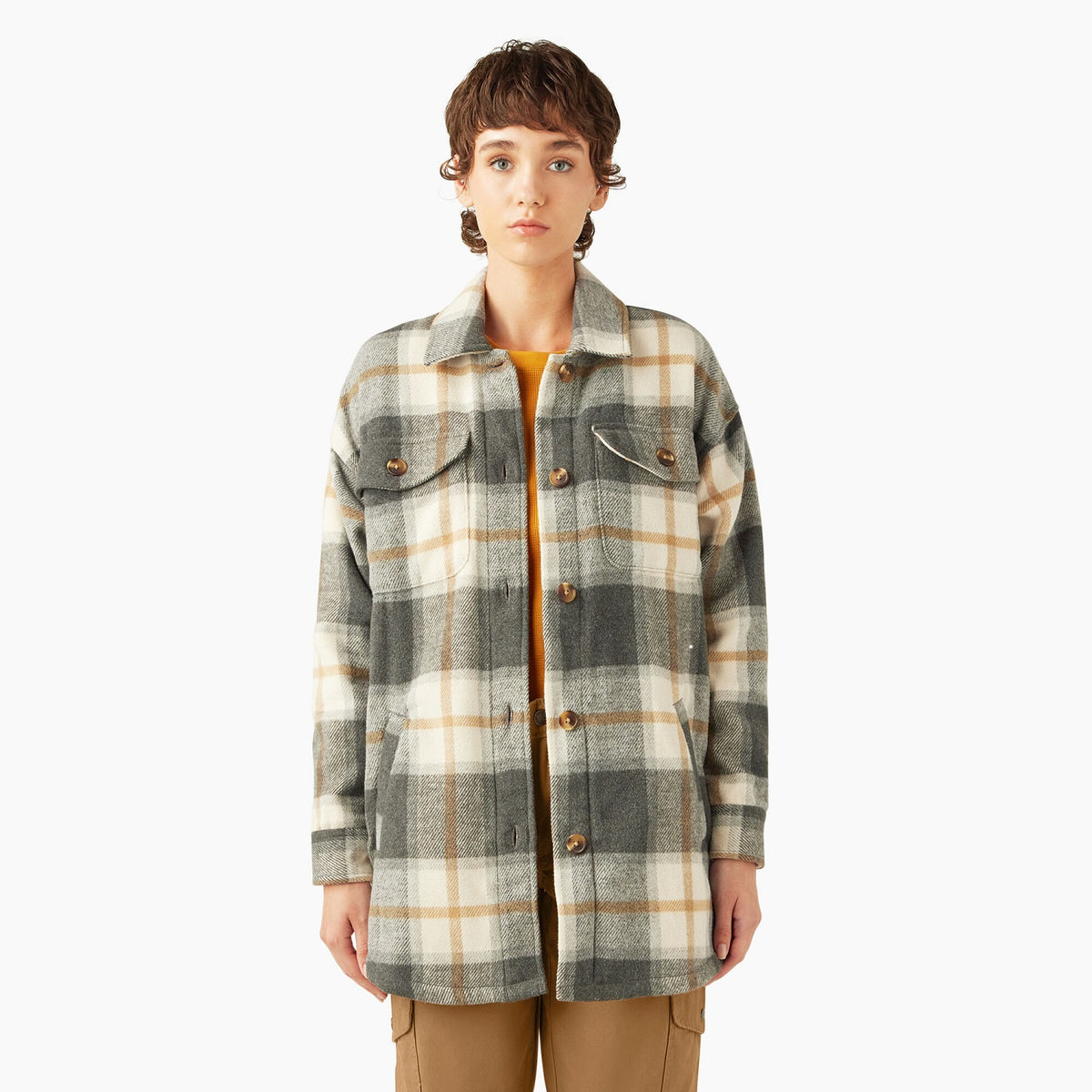 Dickies Women&#39;s Flannel Oversized Plaid Shirt Jacket - Work World - Workwear, Work Boots, Safety Gear