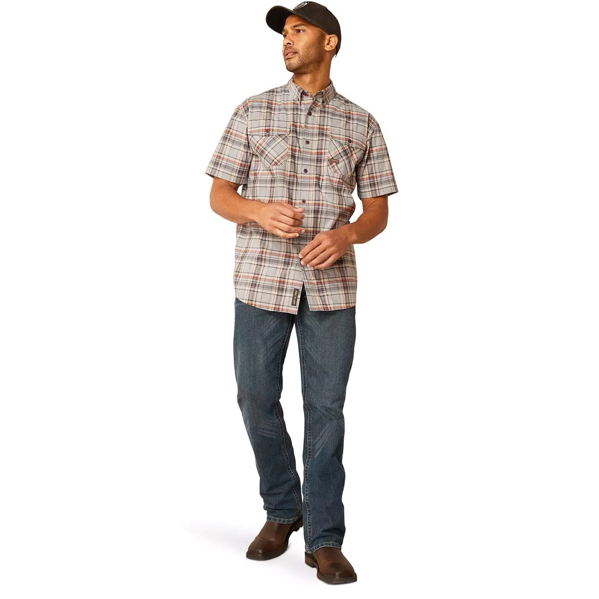 Ariat Men&#39;s Rebar® Made Tough Button-Up Short Sleeve Work Shirt - Work World - Workwear, Work Boots, Safety Gear