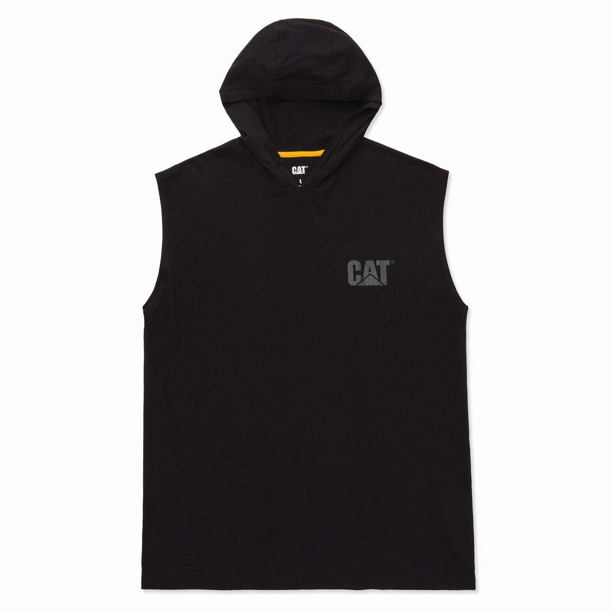 CAT Men&#39;s Hooded Sleeveless T-Shirt - Work World - Workwear, Work Boots, Safety Gear