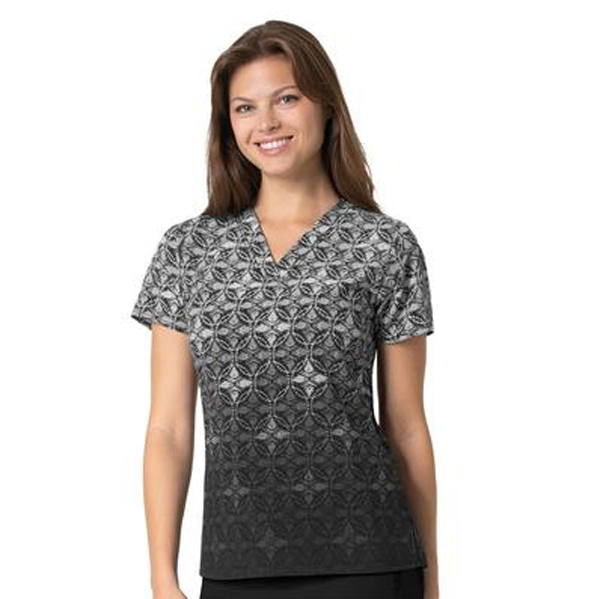 Carhartt Women&#39;s Border Print V-Neck Scrub Top - Work World - Workwear, Work Boots, Safety Gear