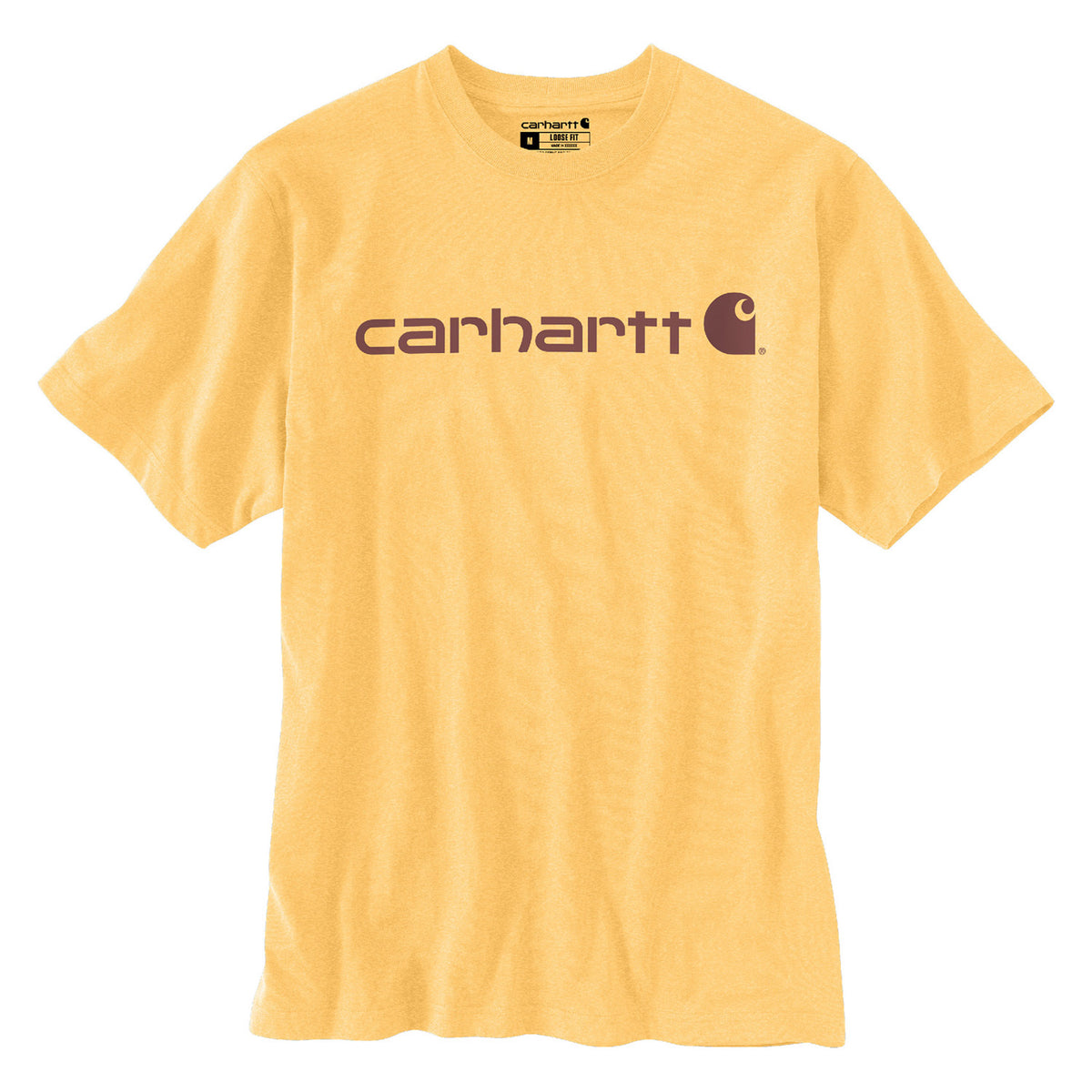 Carhartt Men&#39;s Signature Logo Short Sleeve T-Shirt_Vivid Yellow Heather - Work World - Workwear, Work Boots, Safety Gear