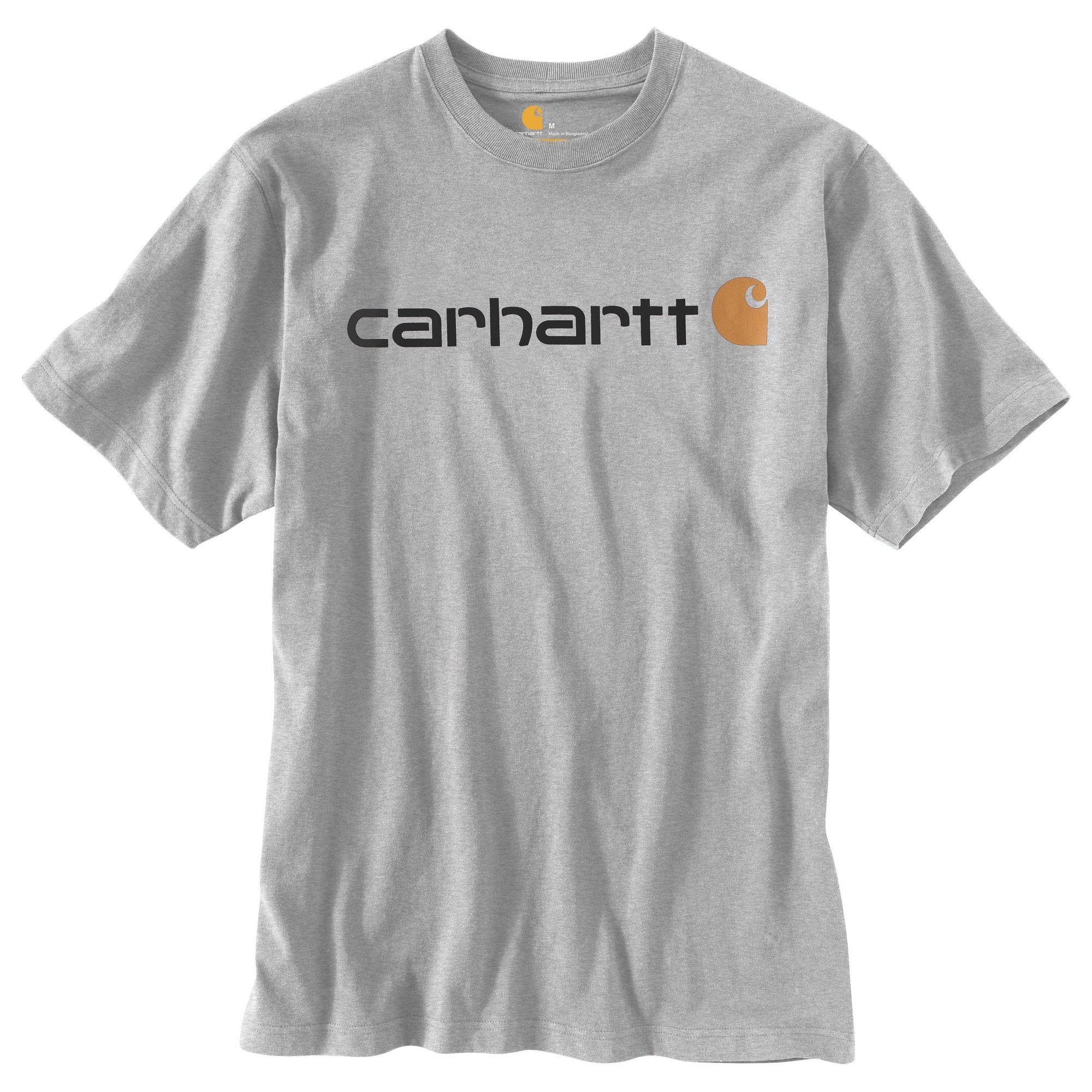 Carhartt Men's Signature Logo Short Sleeve T-Shirt_Heather Grey - Work World - Workwear, Work Boots, Safety Gear