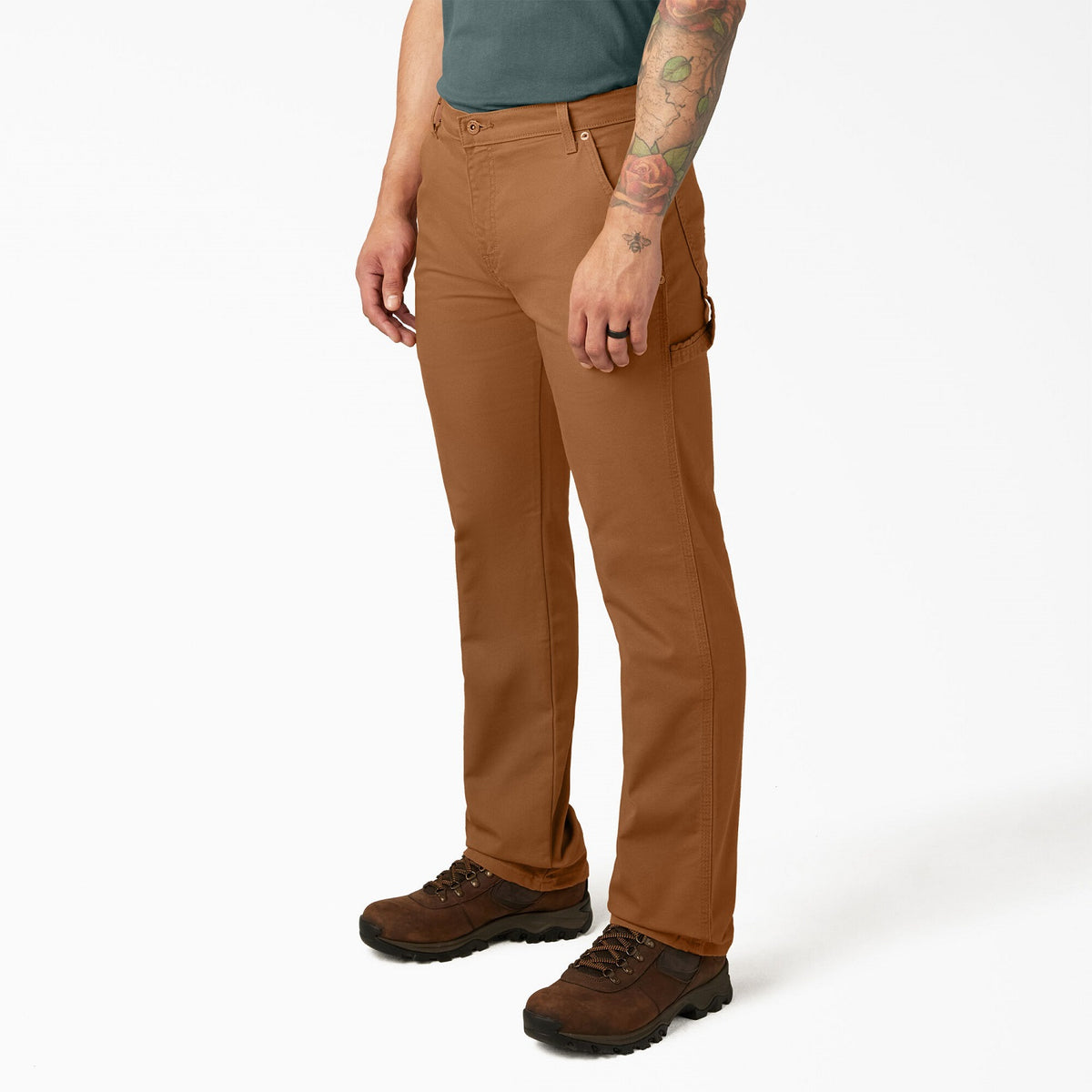 Dickies Men&#39;s FLEX Regular Fit Duck Carpenter Pant_Stonewashed Brown Duck - Work World - Workwear, Work Boots, Safety Gear