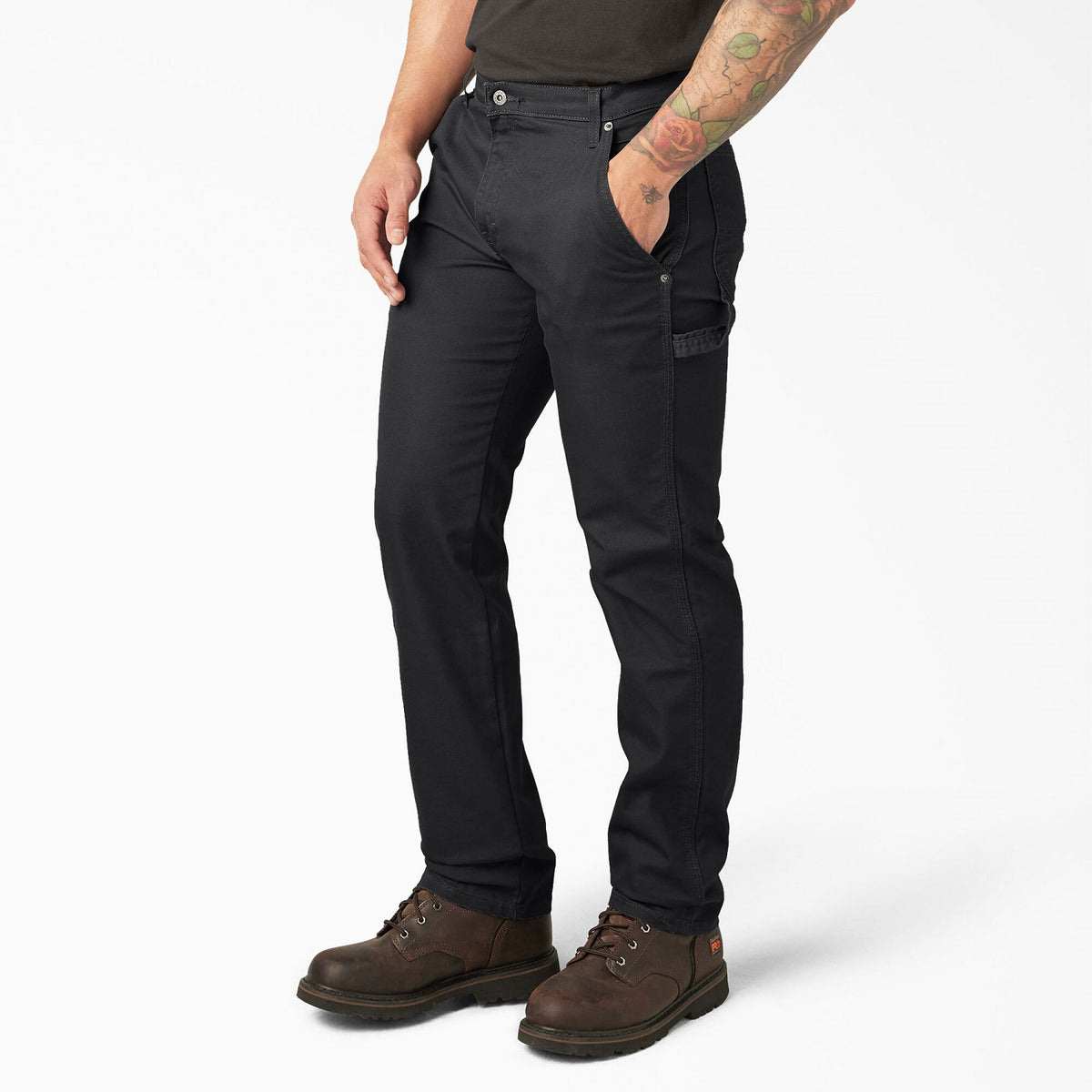 Dickies Men&#39;s FLEX Regular Fit Duck Carpenter Pant_Stonewashed Black - Work World - Workwear, Work Boots, Safety Gear