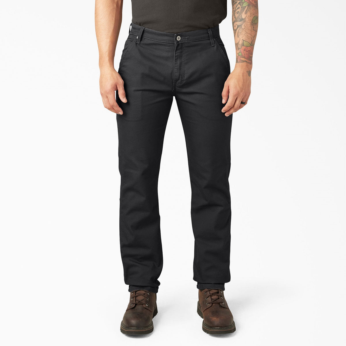 Dickies Men&#39;s FLEX Regular Fit Duck Carpenter Pant_Stonewashed Black - Work World - Workwear, Work Boots, Safety Gear