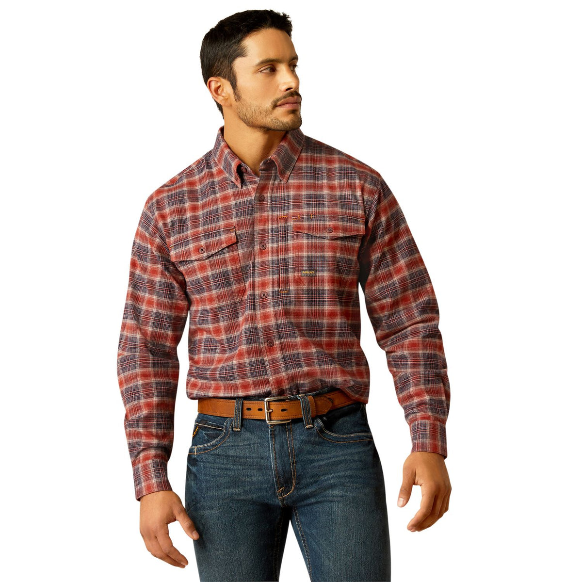 Ariat Men&#39;s Rebar Flannel DuraStretch™ Button-Down Work Shirt - Work World - Workwear, Work Boots, Safety Gear