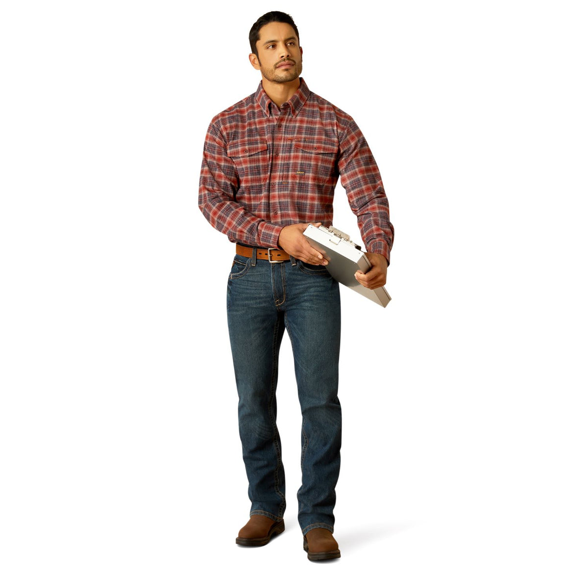 Ariat Men&#39;s Rebar Flannel DuraStretch™ Button-Down Work Shirt - Work World - Workwear, Work Boots, Safety Gear