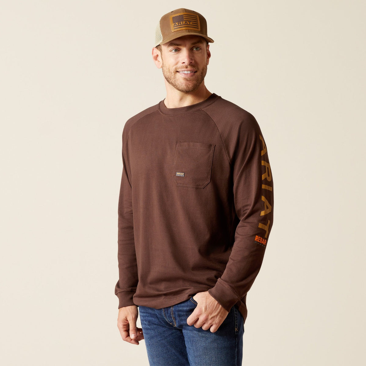 Ariat Men&#39;s Rebar Cotton Strong Graphic Long Sleeve T-Shirt - Work World - Workwear, Work Boots, Safety Gear