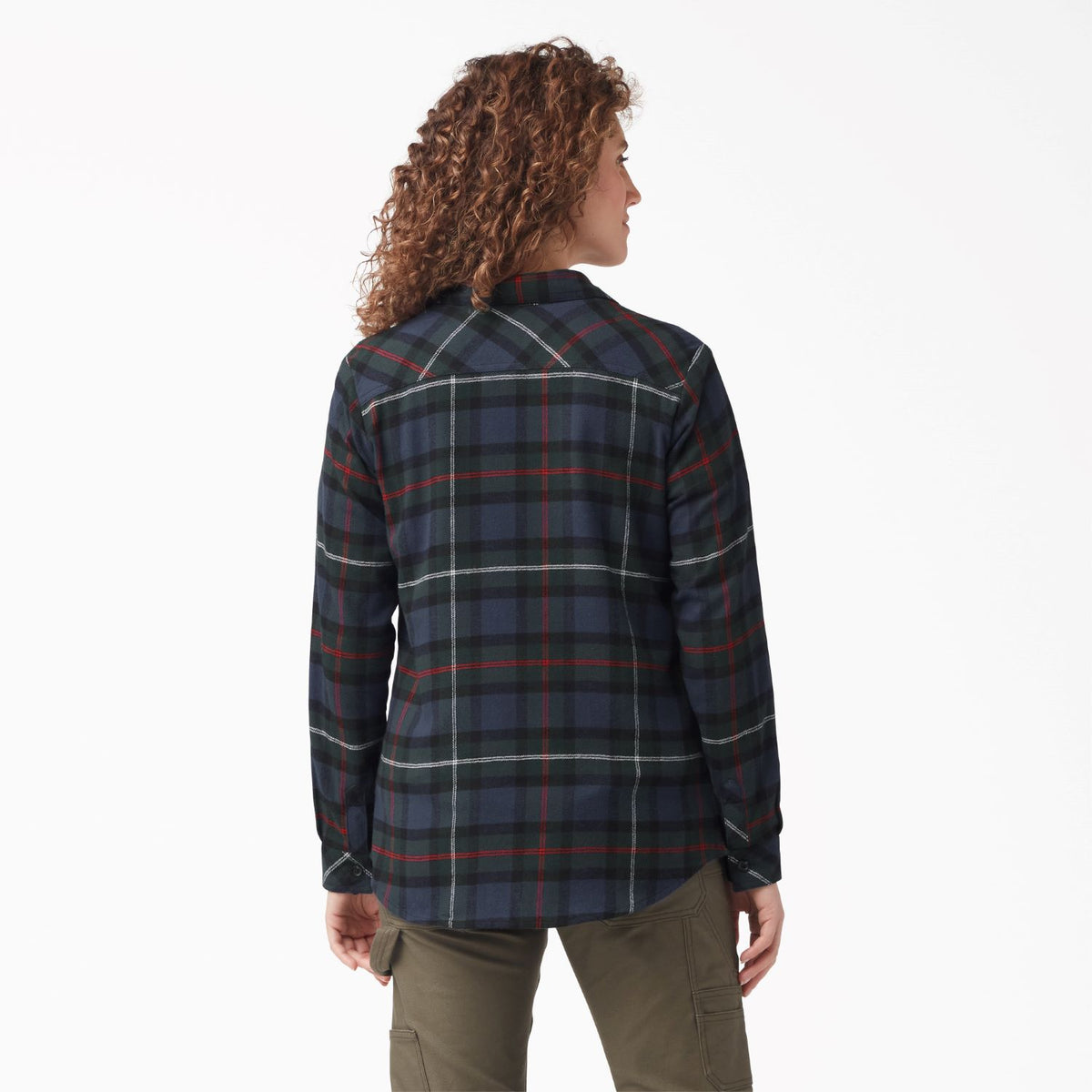 Dickies Women&#39;s Plaid Long Sleeve Flannel Shirt