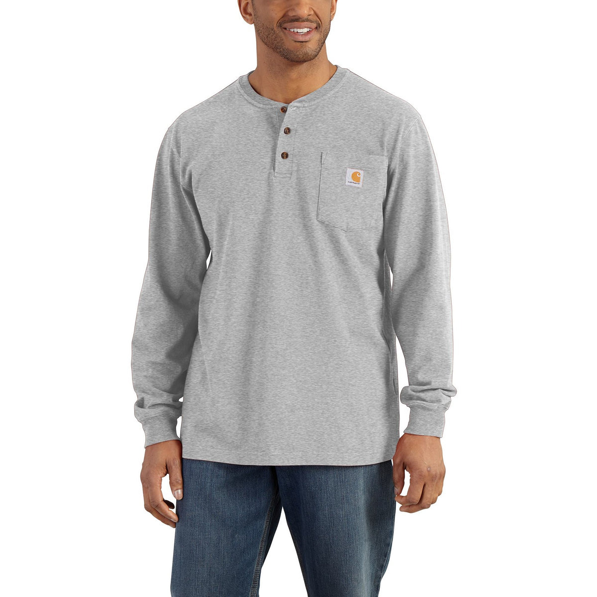 Carhartt Men&#39;s Long Sleeve Pocket Henley - Work World - Workwear, Work Boots, Safety Gear