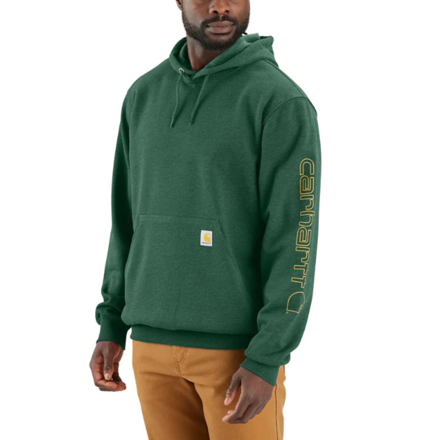 Carhartt Men s Loose Fit Midweight Logo Sleeve Graphic Sweatshirt Frosted Balsam Heather Medium