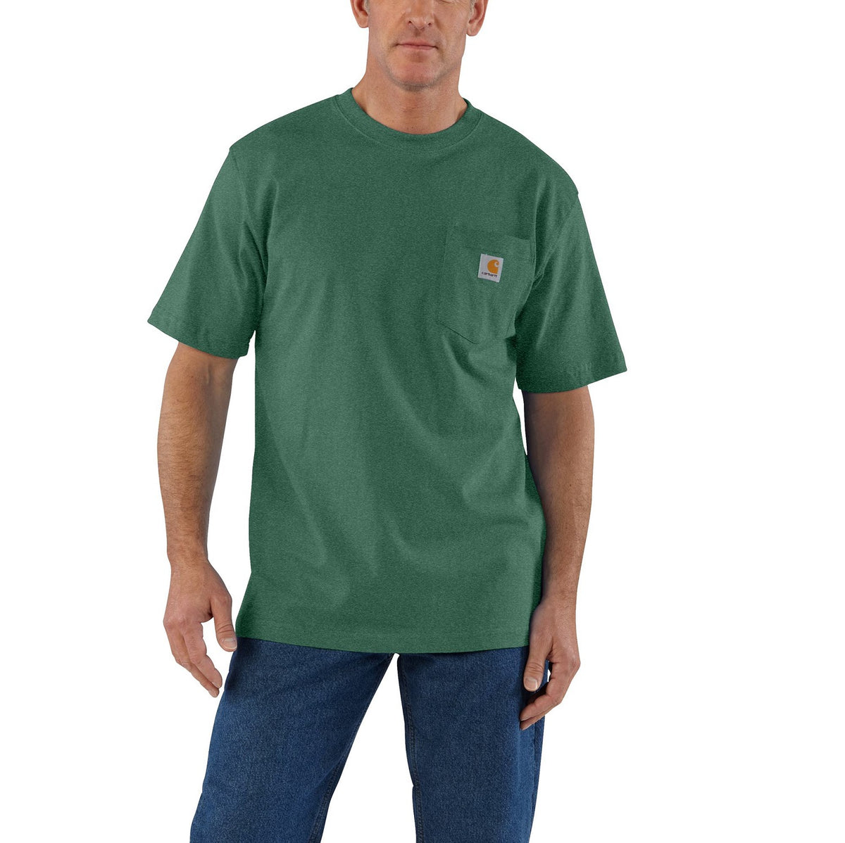 Carhartt Men&#39;s Short Sleeve Pocket T-Shirt_Frosted Balsam Heather - Work World - Workwear, Work Boots, Safety Gear