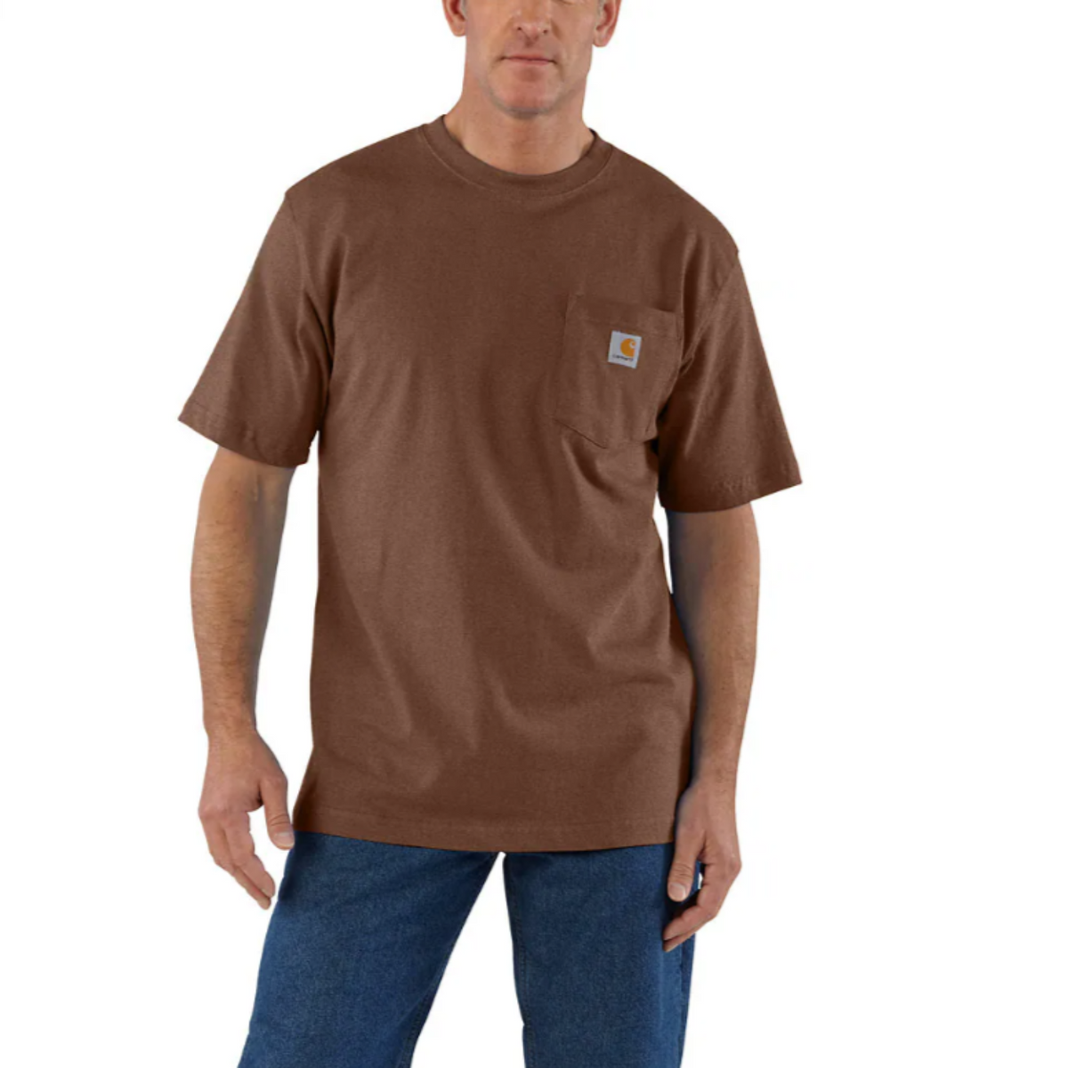 Carhartt Men&#39;s Short Sleeve Pocket T-Shirt_Mocha Heather - Work World - Workwear, Work Boots, Safety Gear