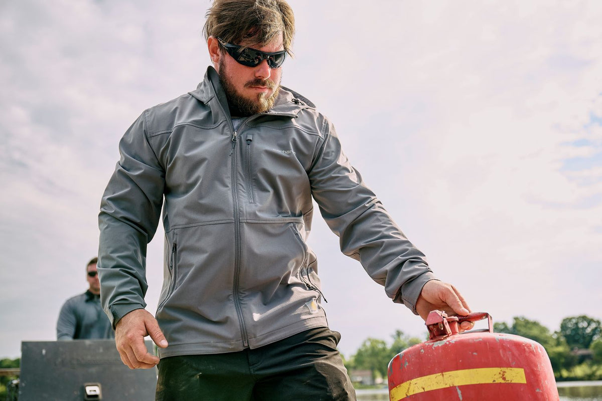 Carhartt Men&#39;s Force® Sun Defender™ Water Repellent Hooded Jacket - Work World - Workwear, Work Boots, Safety Gear