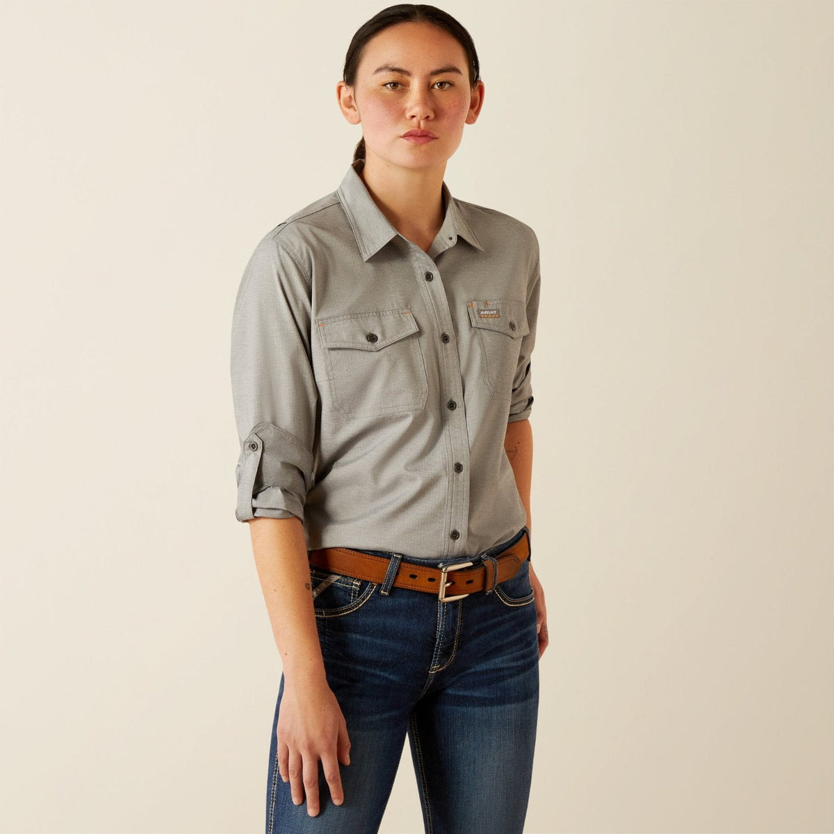 Ariat Women&#39;s Made Tough Durastretch Button-Down Long Sleeve Work Shirt - Work World - Workwear, Work Boots, Safety Gear